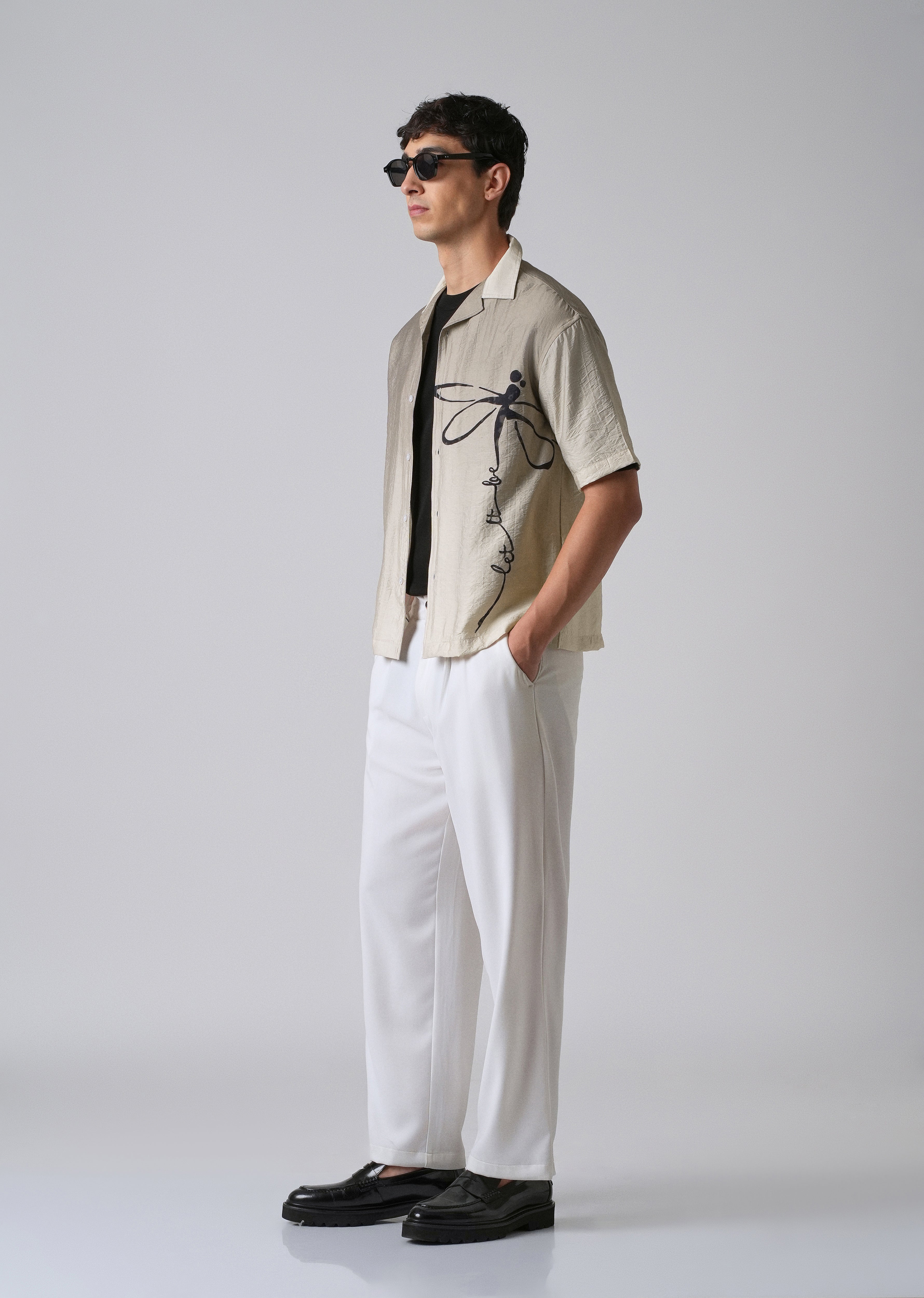 Ombre Beige Print Shirt