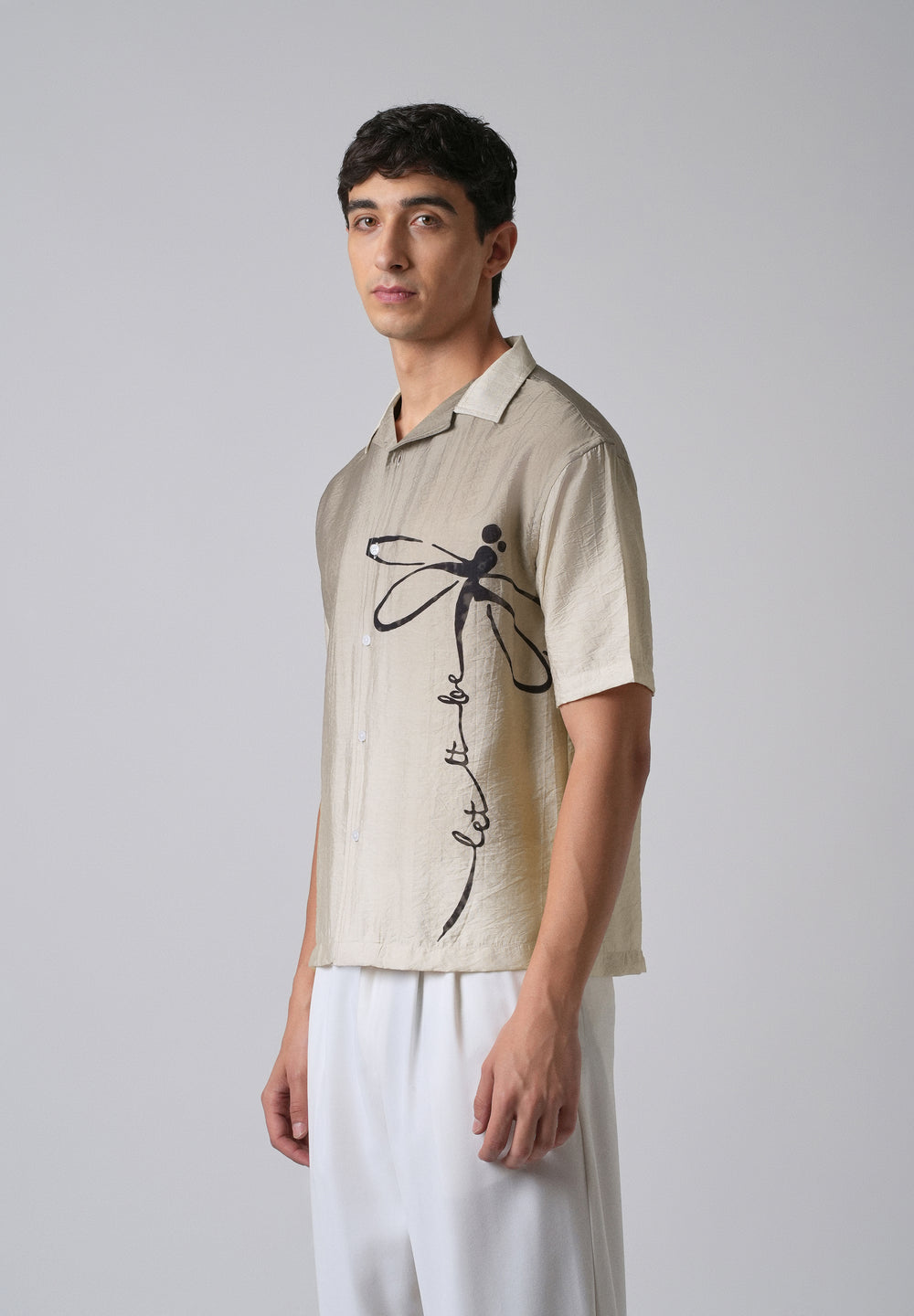 Ombre Beige Print Shirt