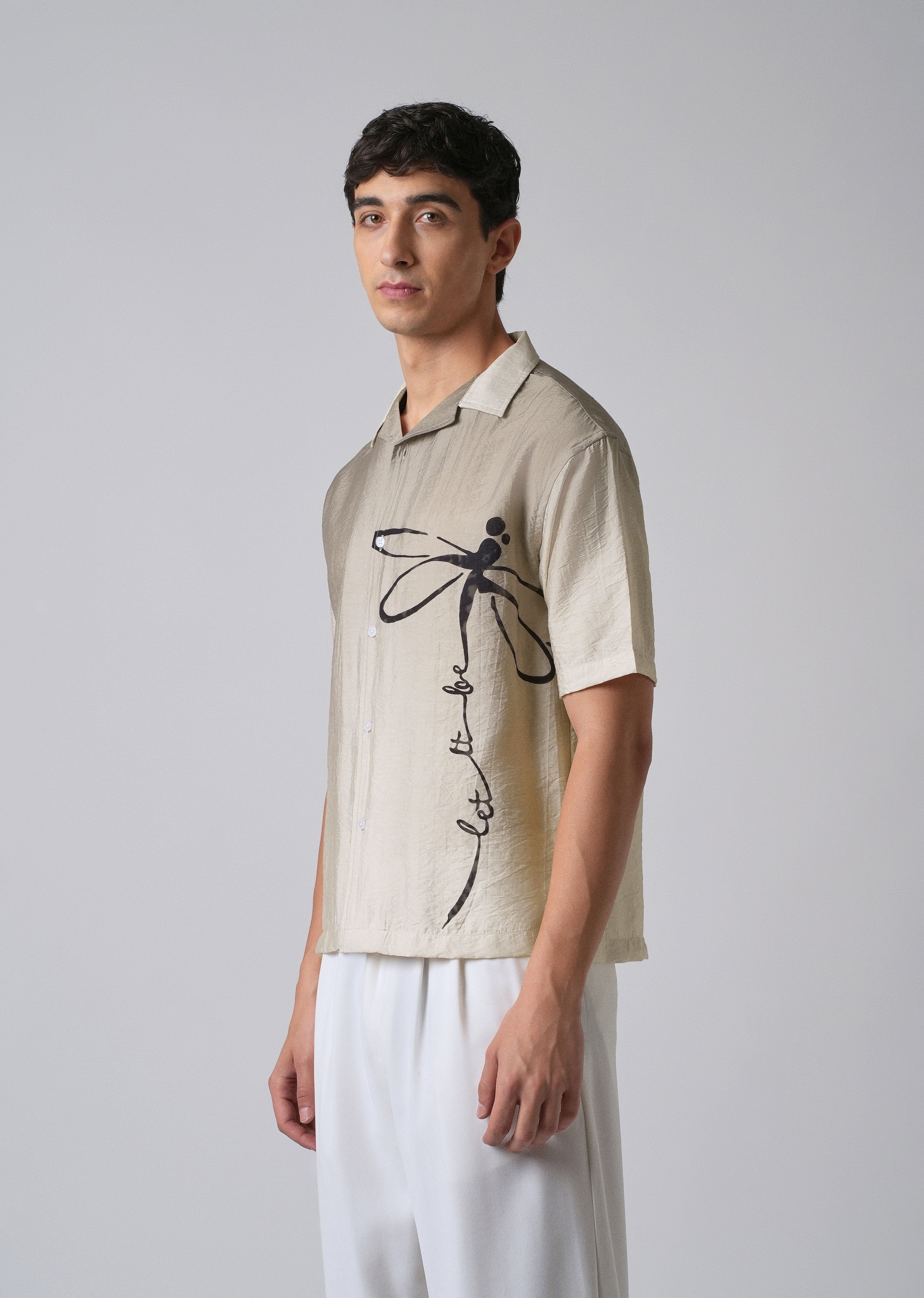 Ombre Beige Print Shirt