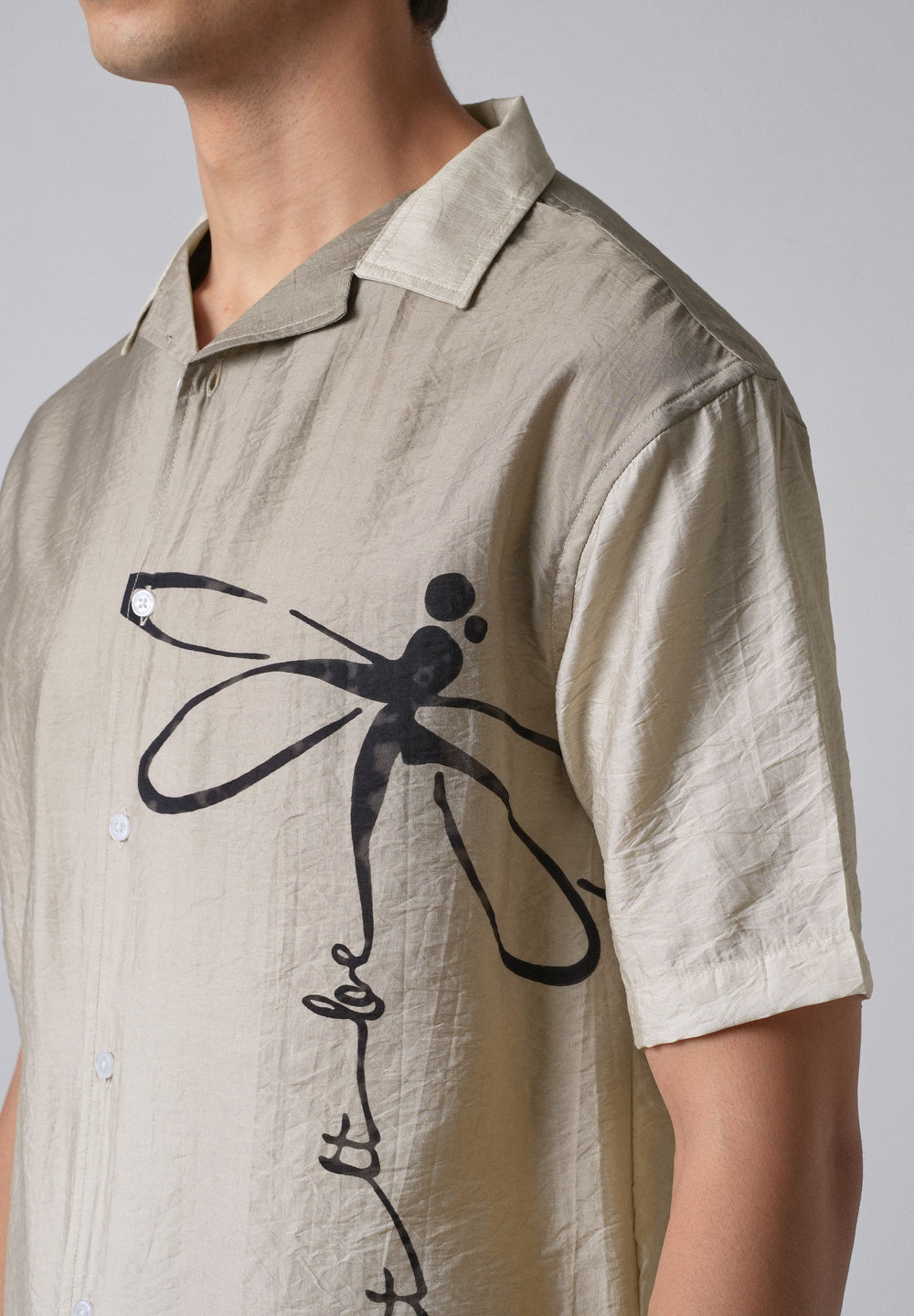 Ombre Beige Print Shirt