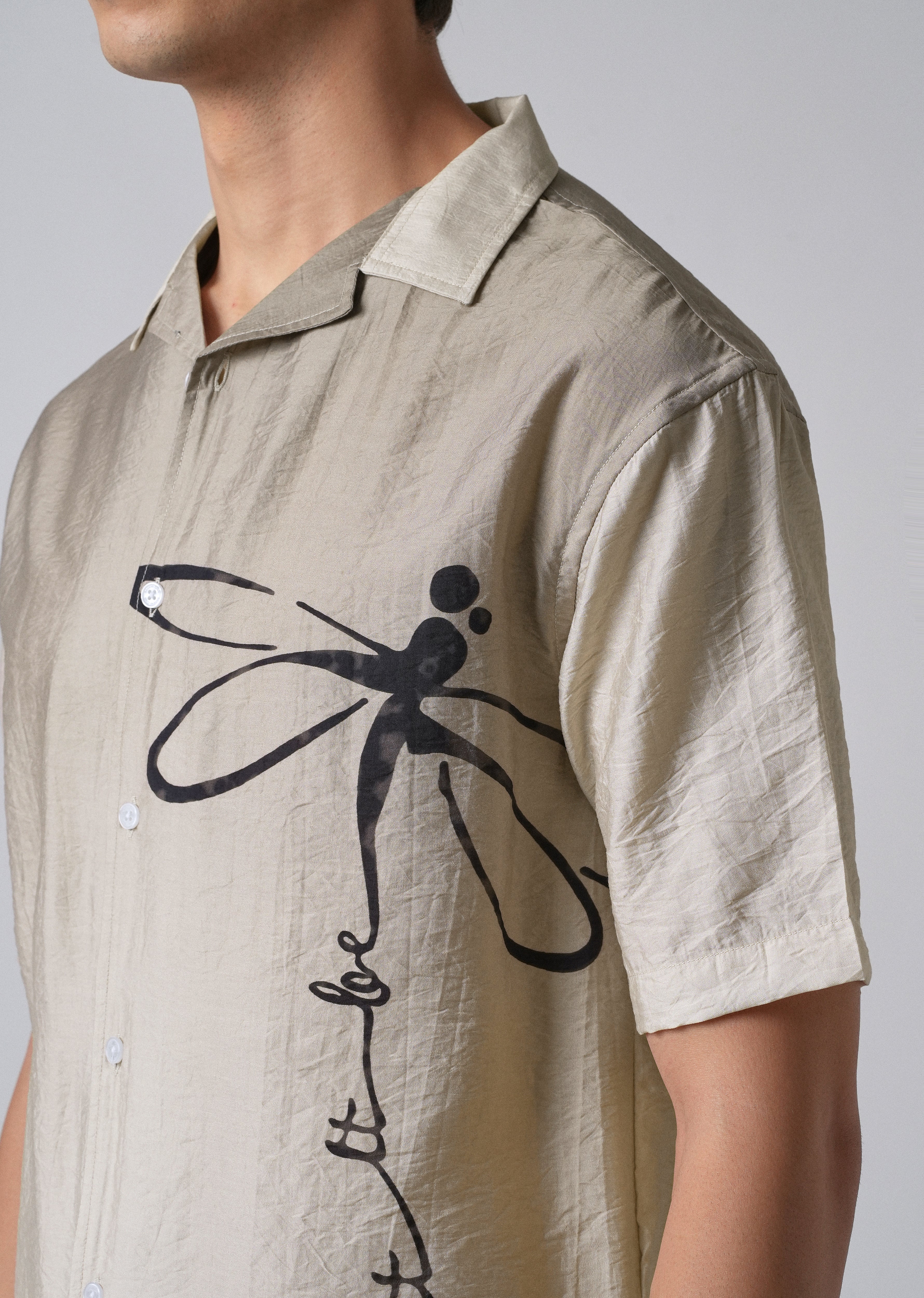 Ombre Beige Print Shirt