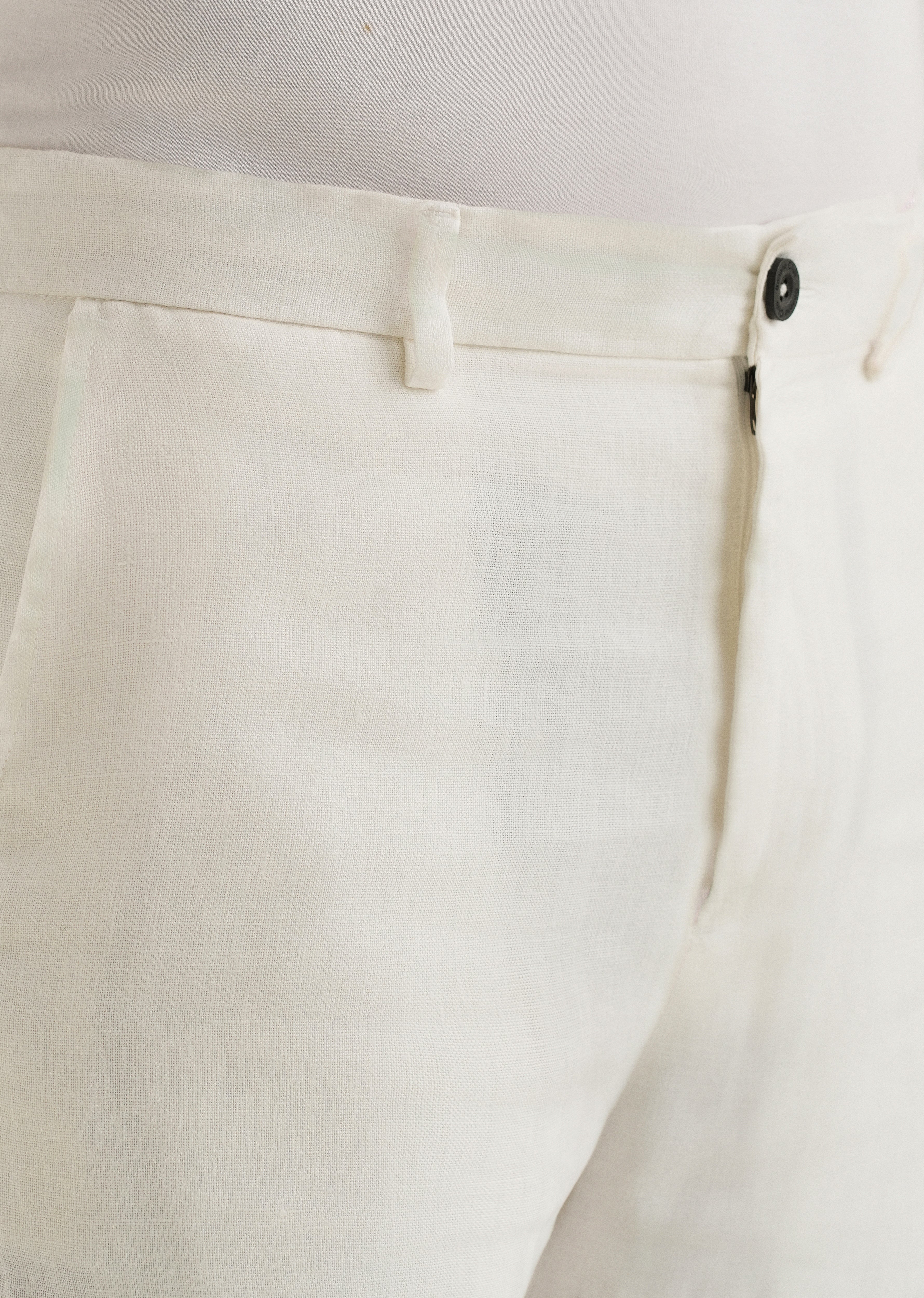 Opal White Linen Pant