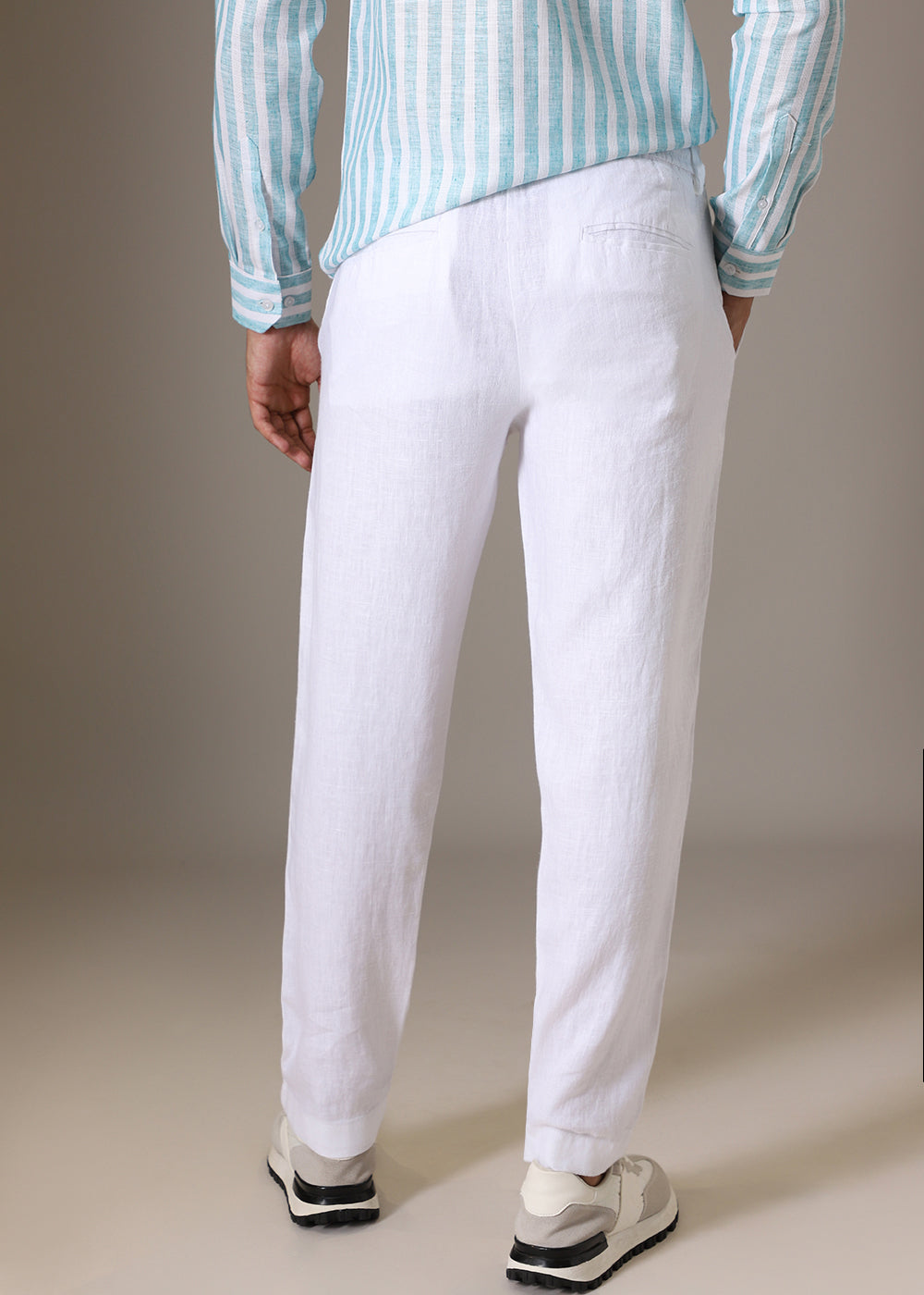 Opal White Linen Pant