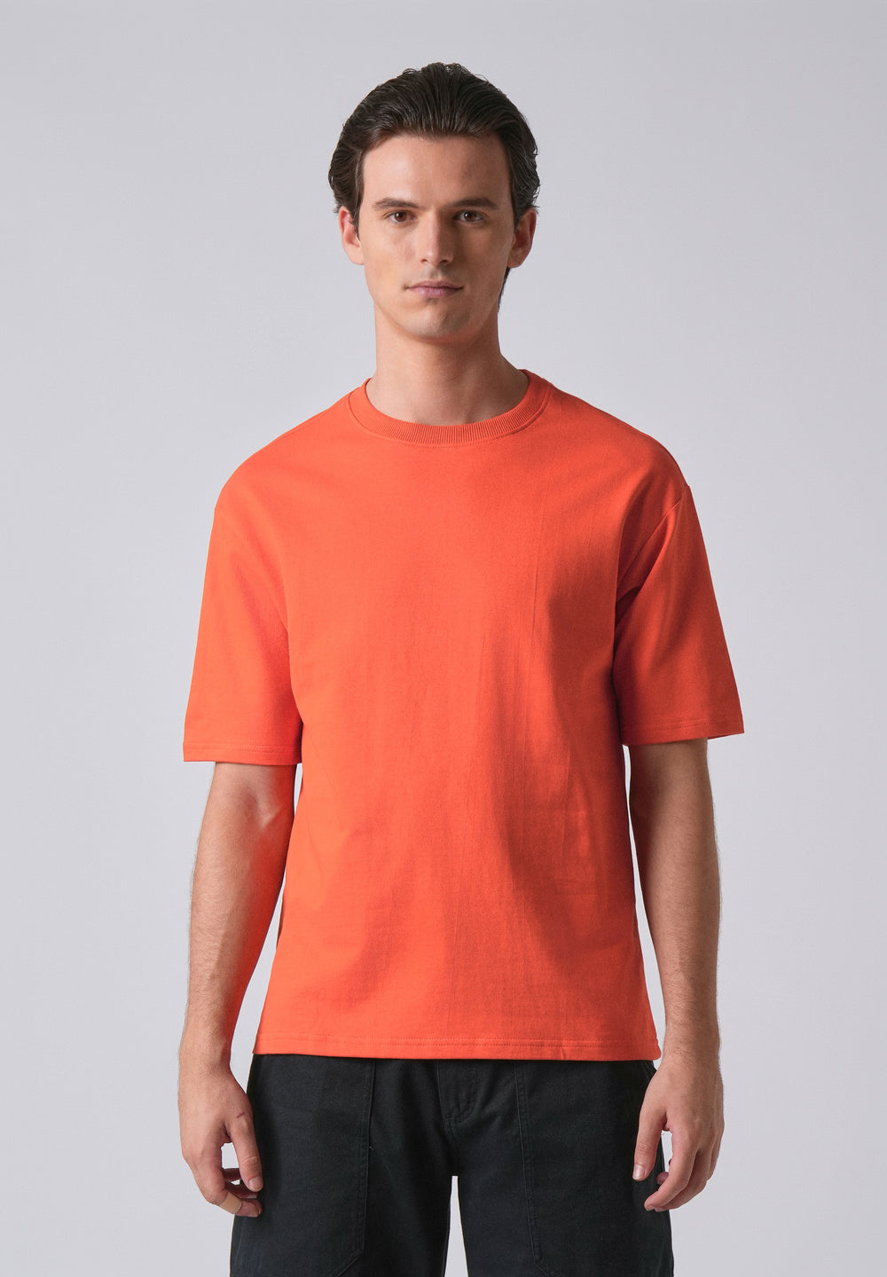 Orange Basic Relaxed Fit T-shirt