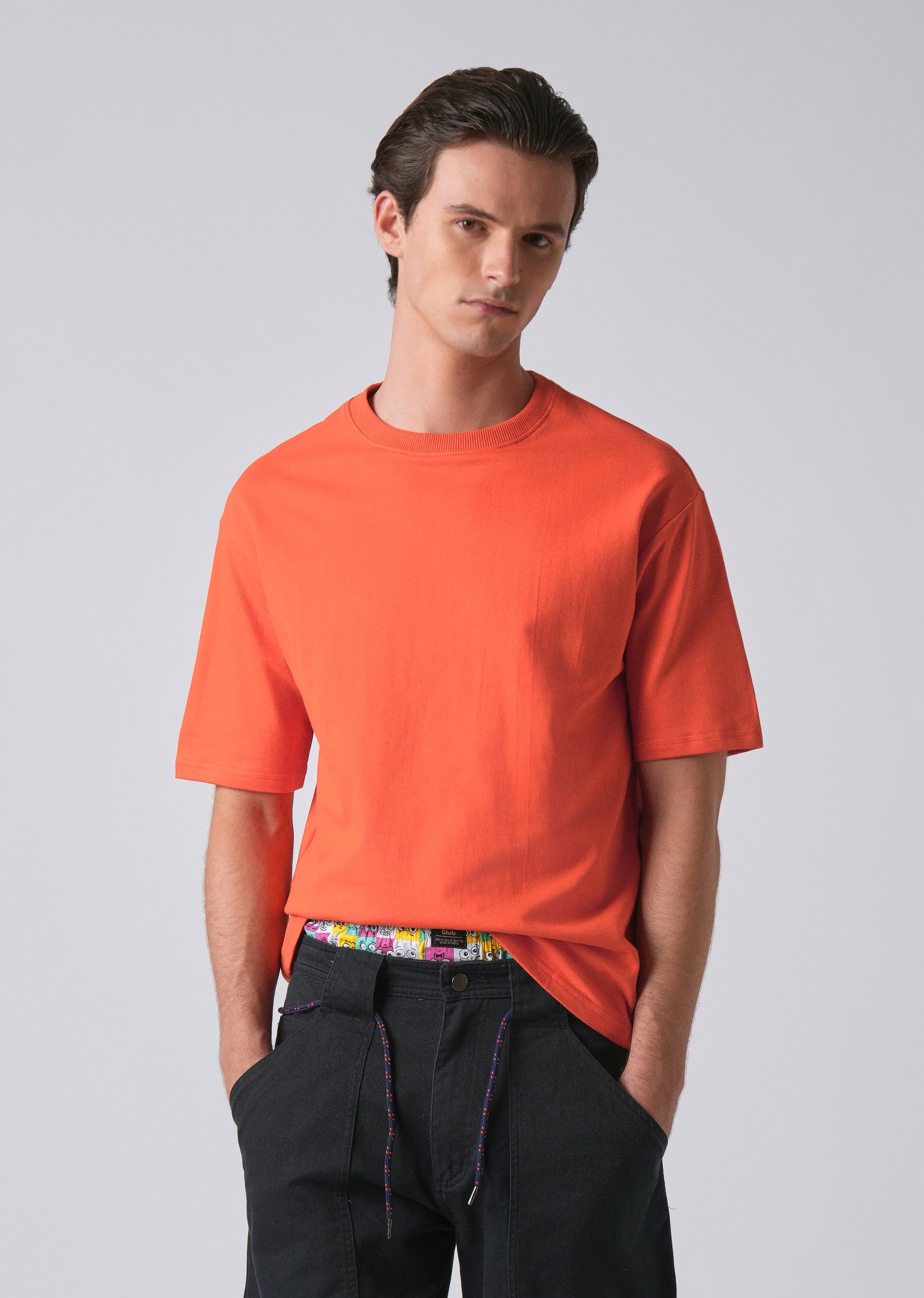 Orange Basic Relaxed Fit T-shirt