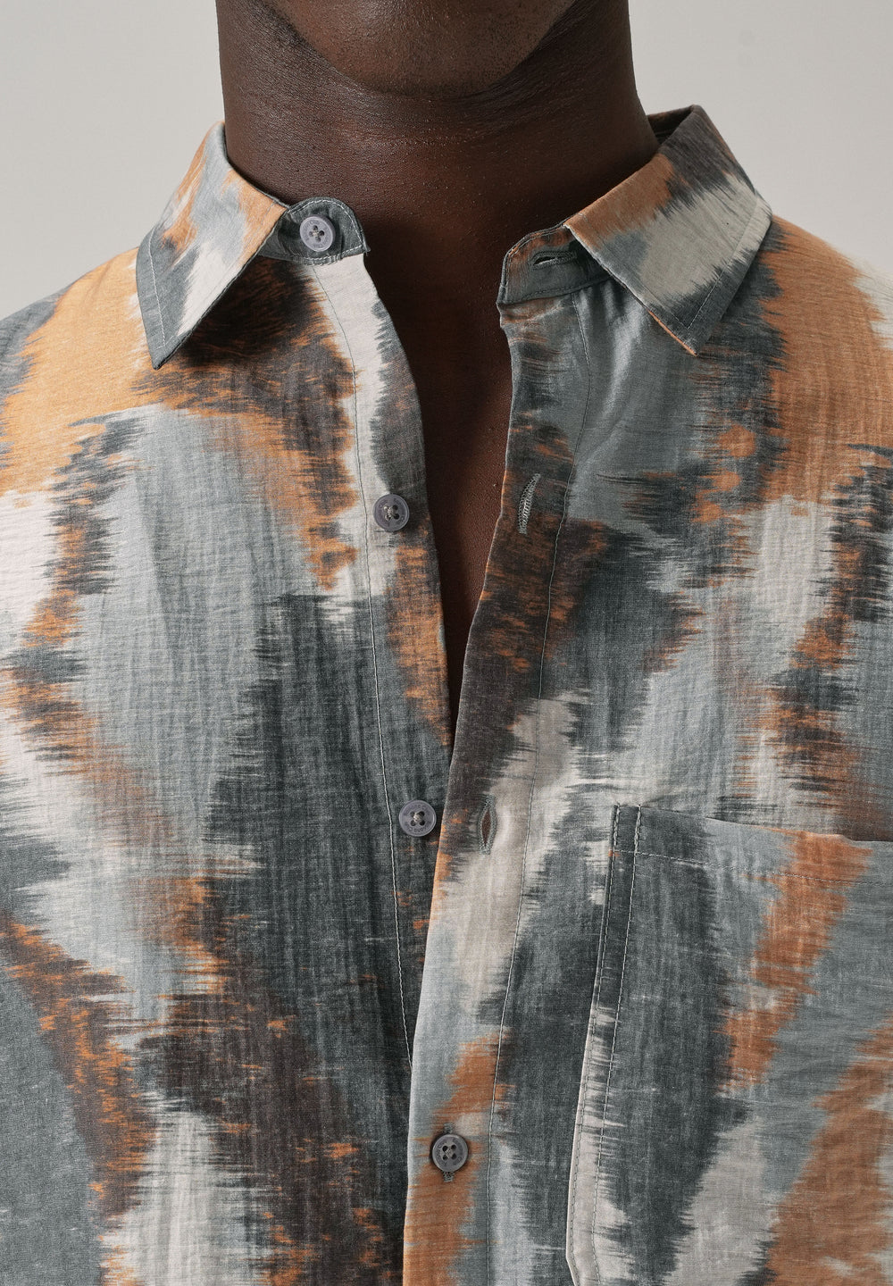 Orange Boxy Fit Abstract Printed Shirt