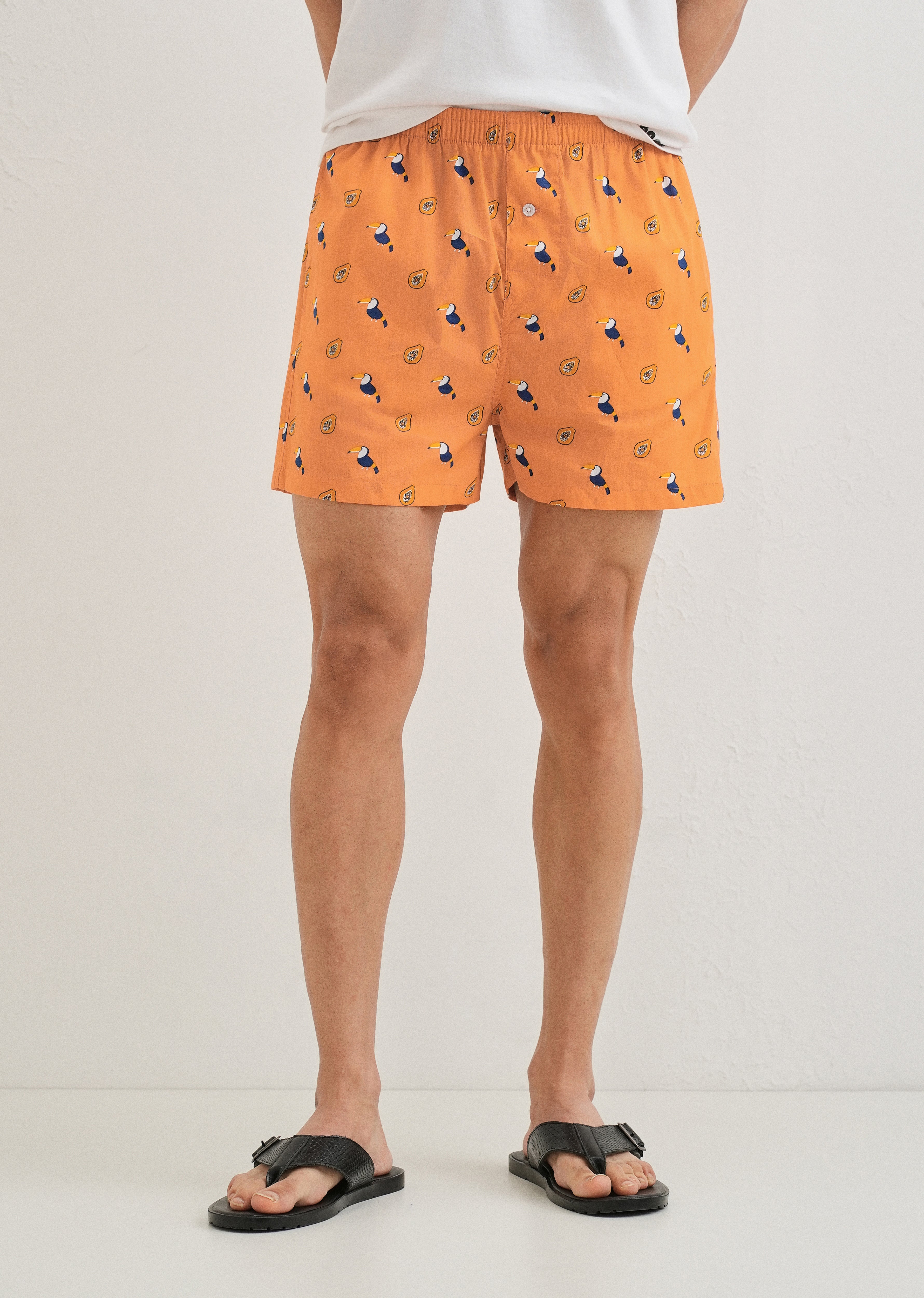 Orange Hornbill Printed Boxer