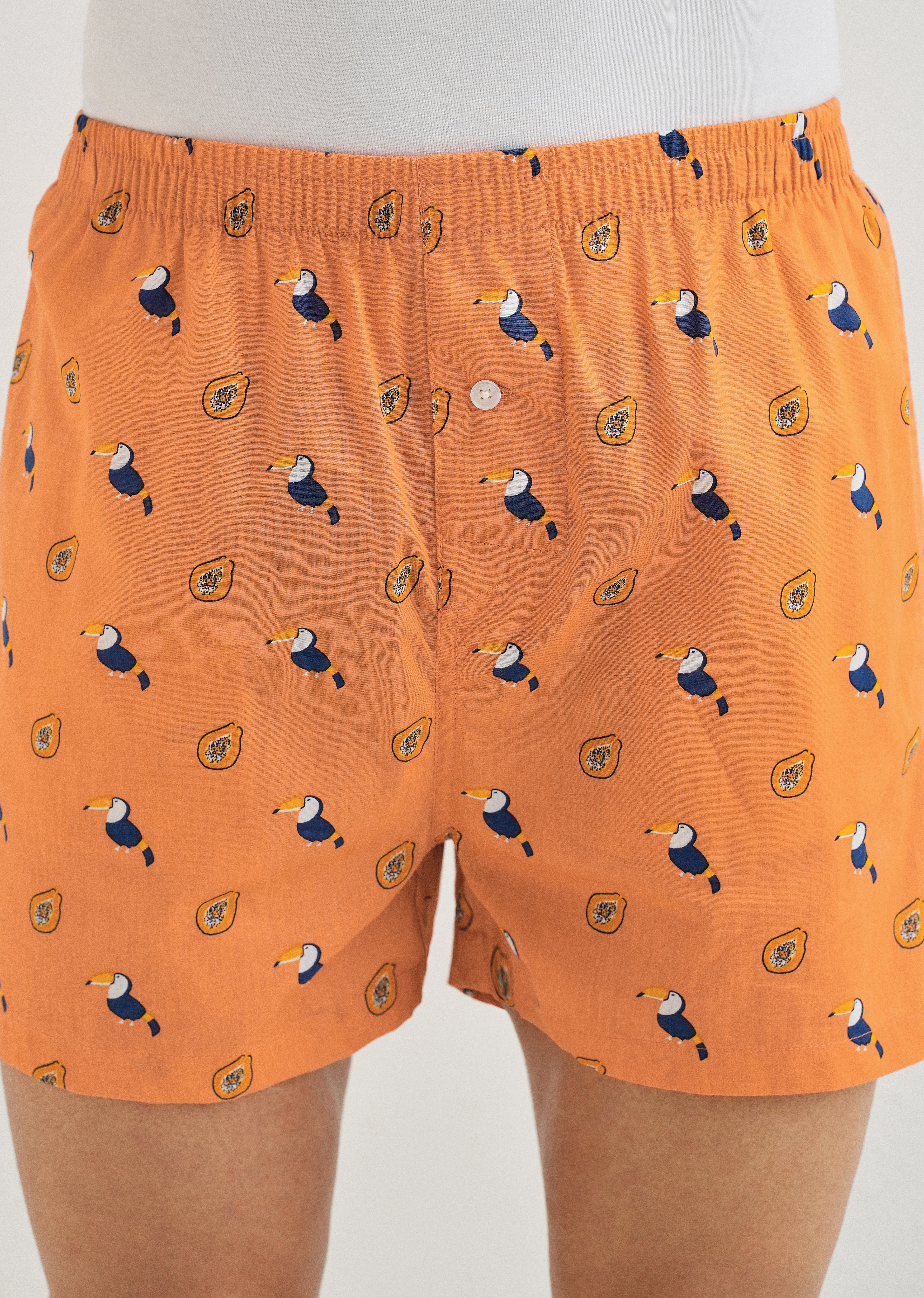 Orange Hornbill Printed Boxer