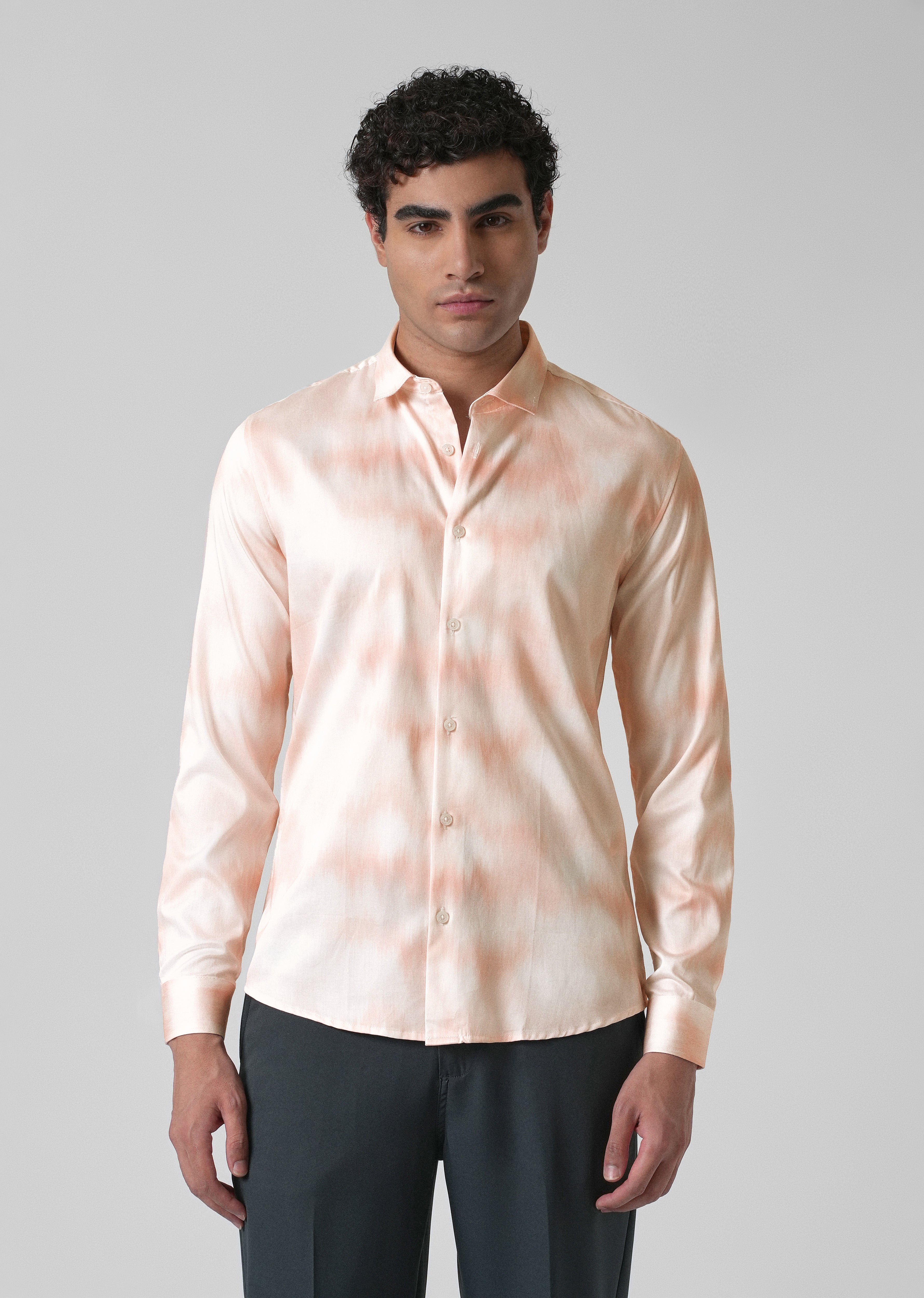 Orange Soft Hued Printed Shirt