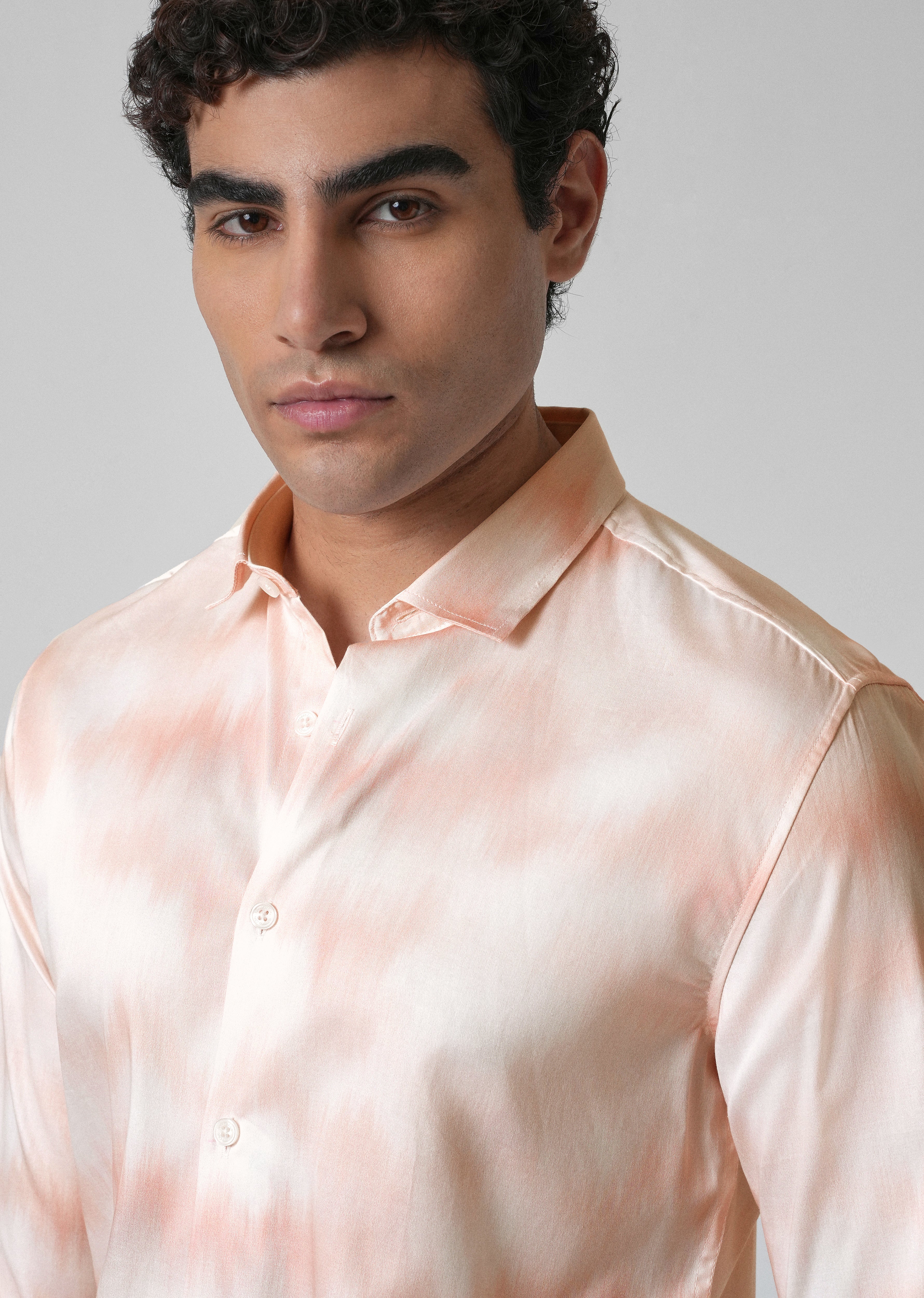 Orange Soft Hued Printed Shirt