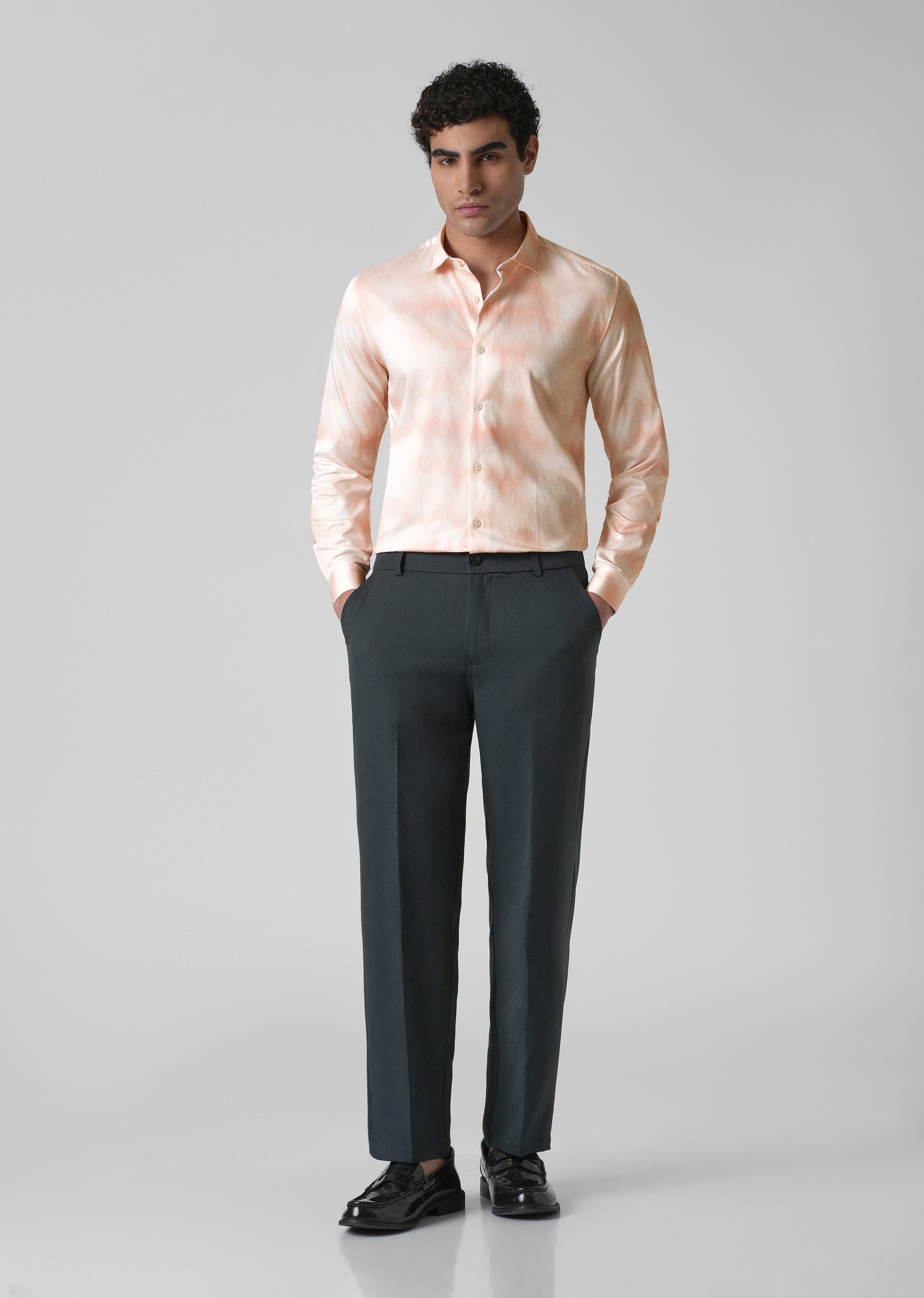 Orange Soft Hued Printed Shirt