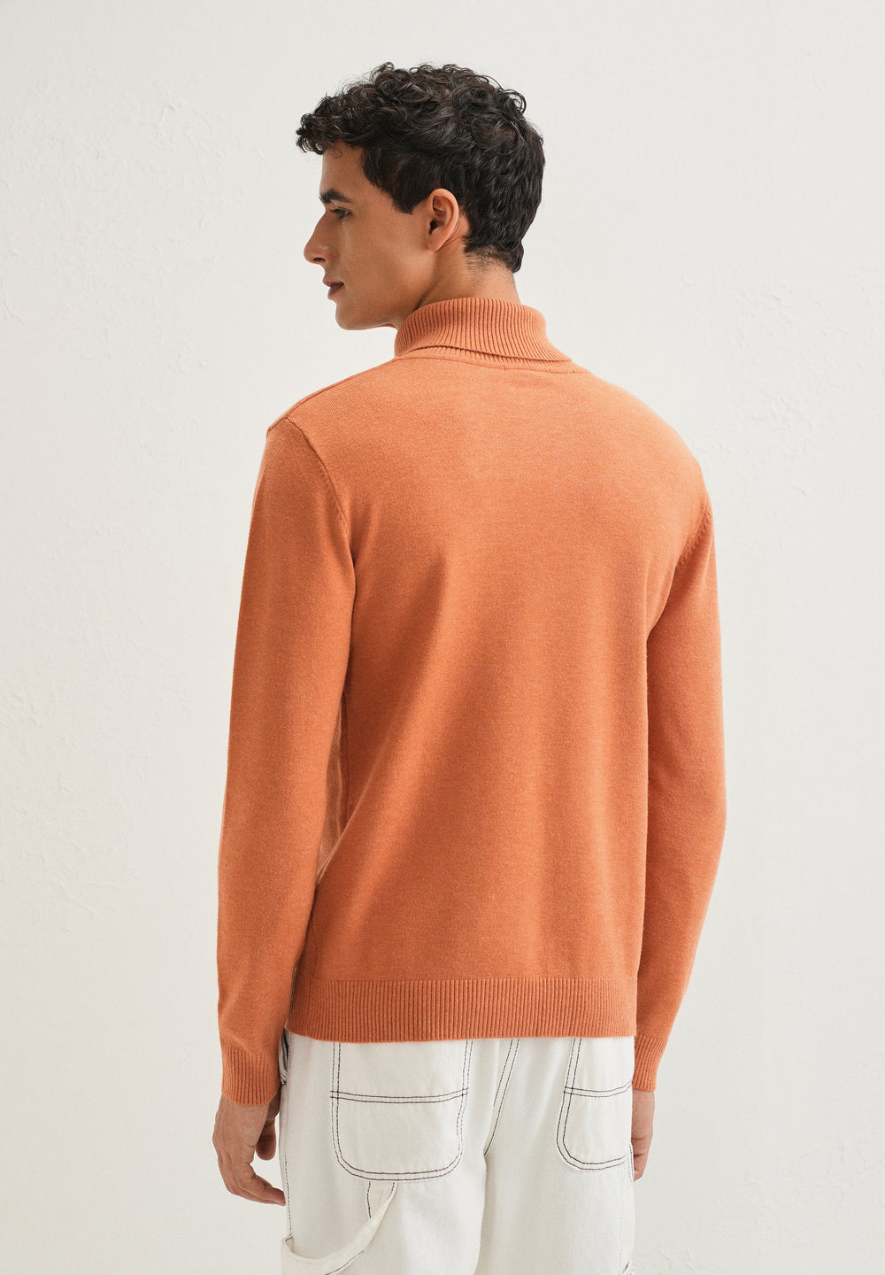 Orange Turtle-Neck Sweater