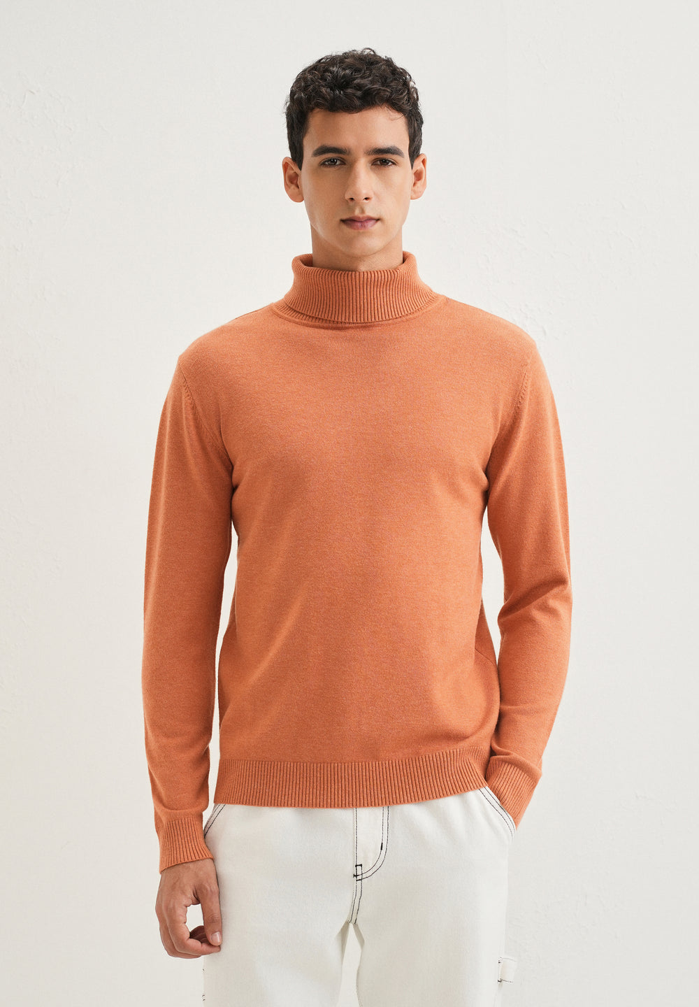 Orange Turtle-Neck Sweater