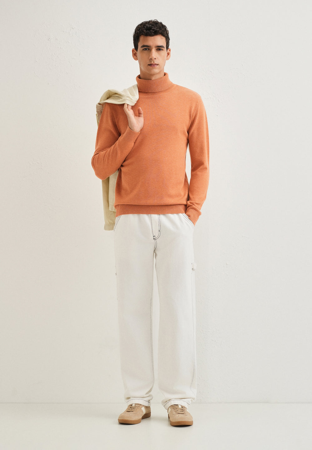 Orange Turtle-Neck Sweater