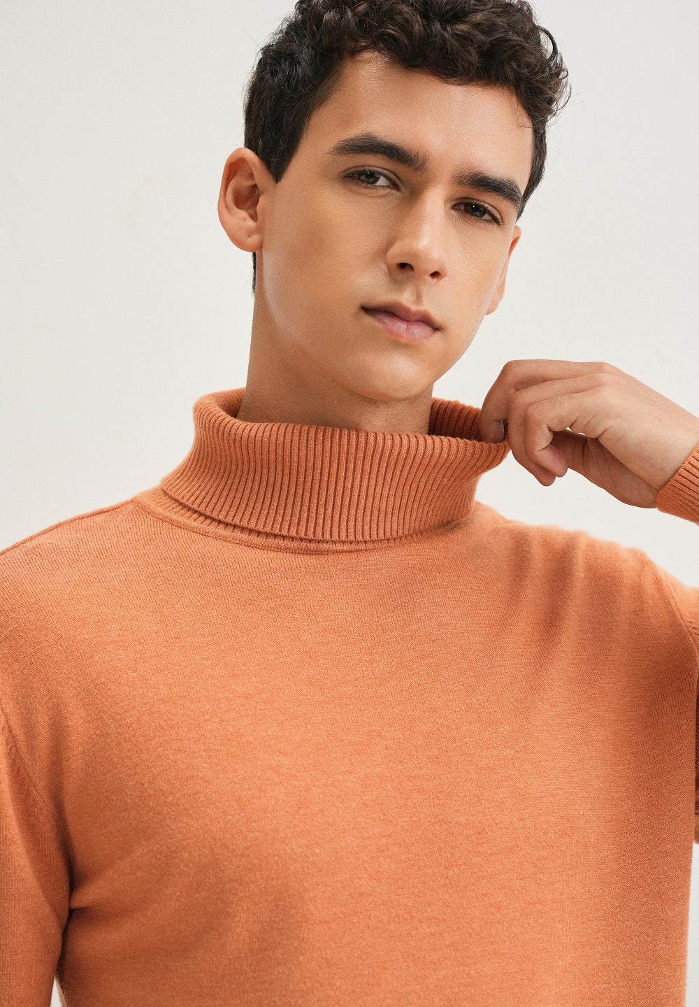 Orange Turtle-Neck Sweater