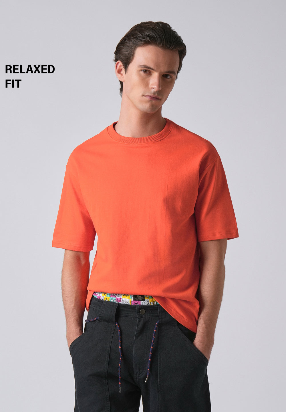 Orange Basic Relaxed Fit T-shirt