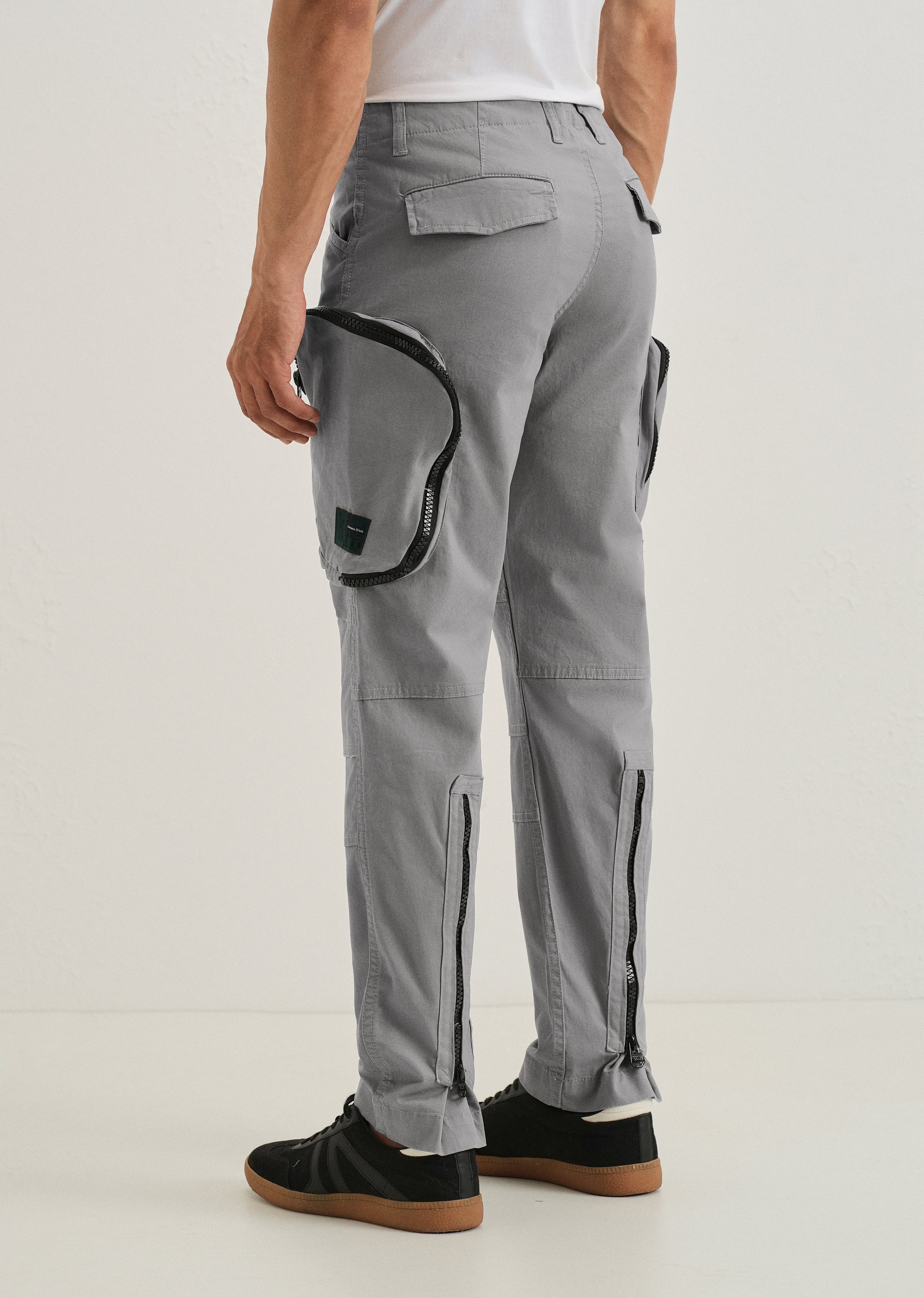 Oslo Gray Zipper Cargo Pant