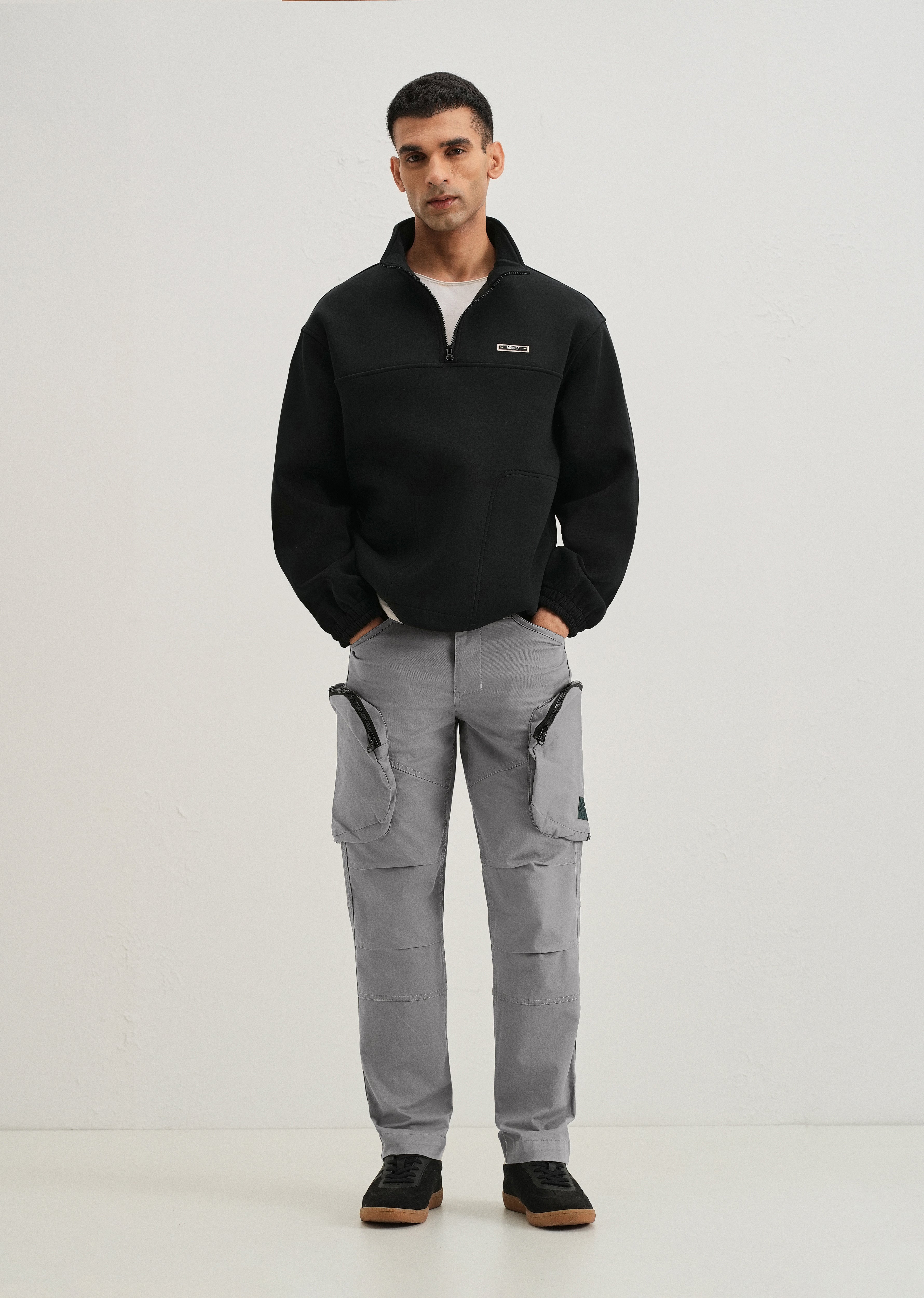 Oslo Gray Zipper Cargo Pant