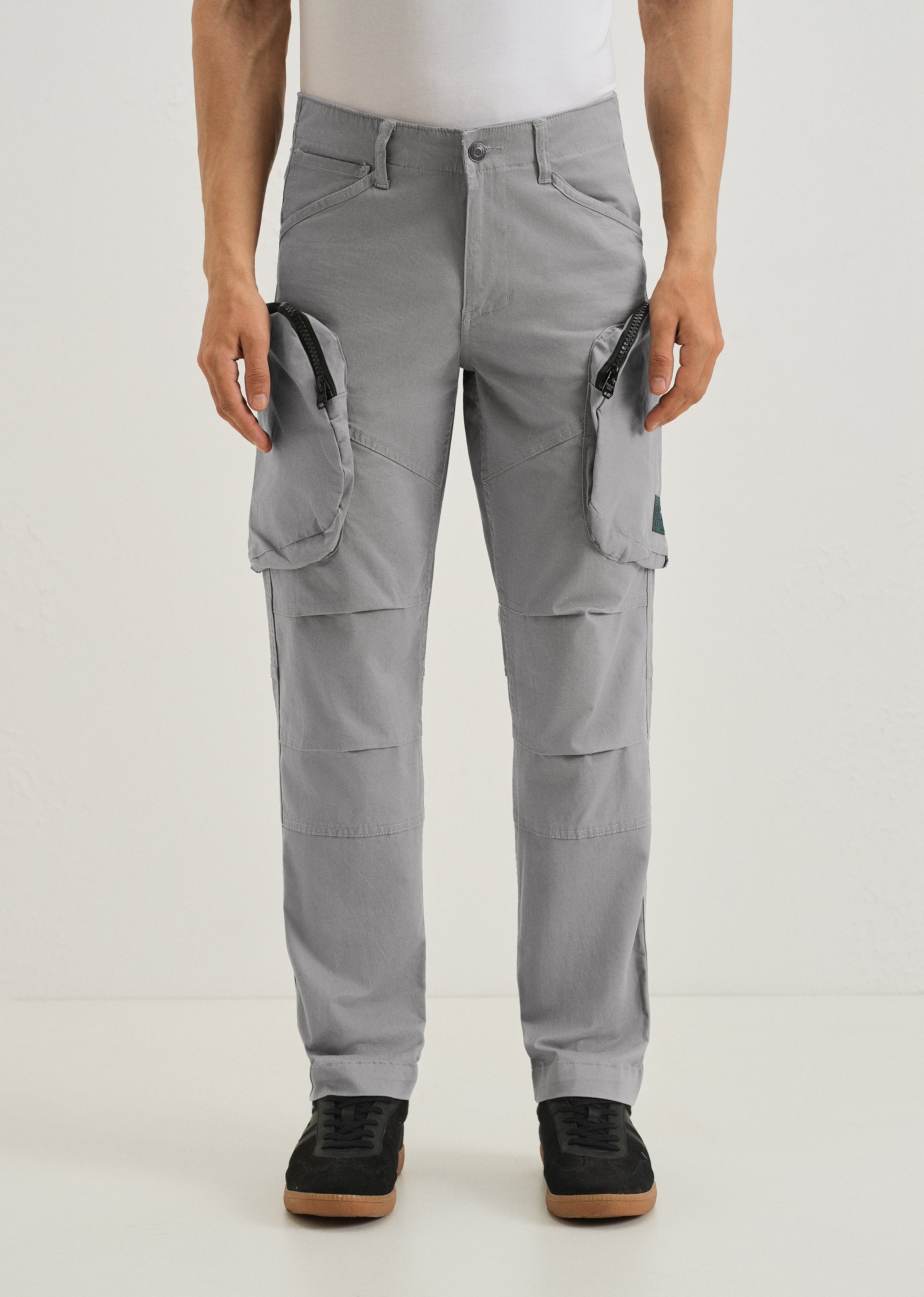 Oslo Gray Zipper Cargo Pant