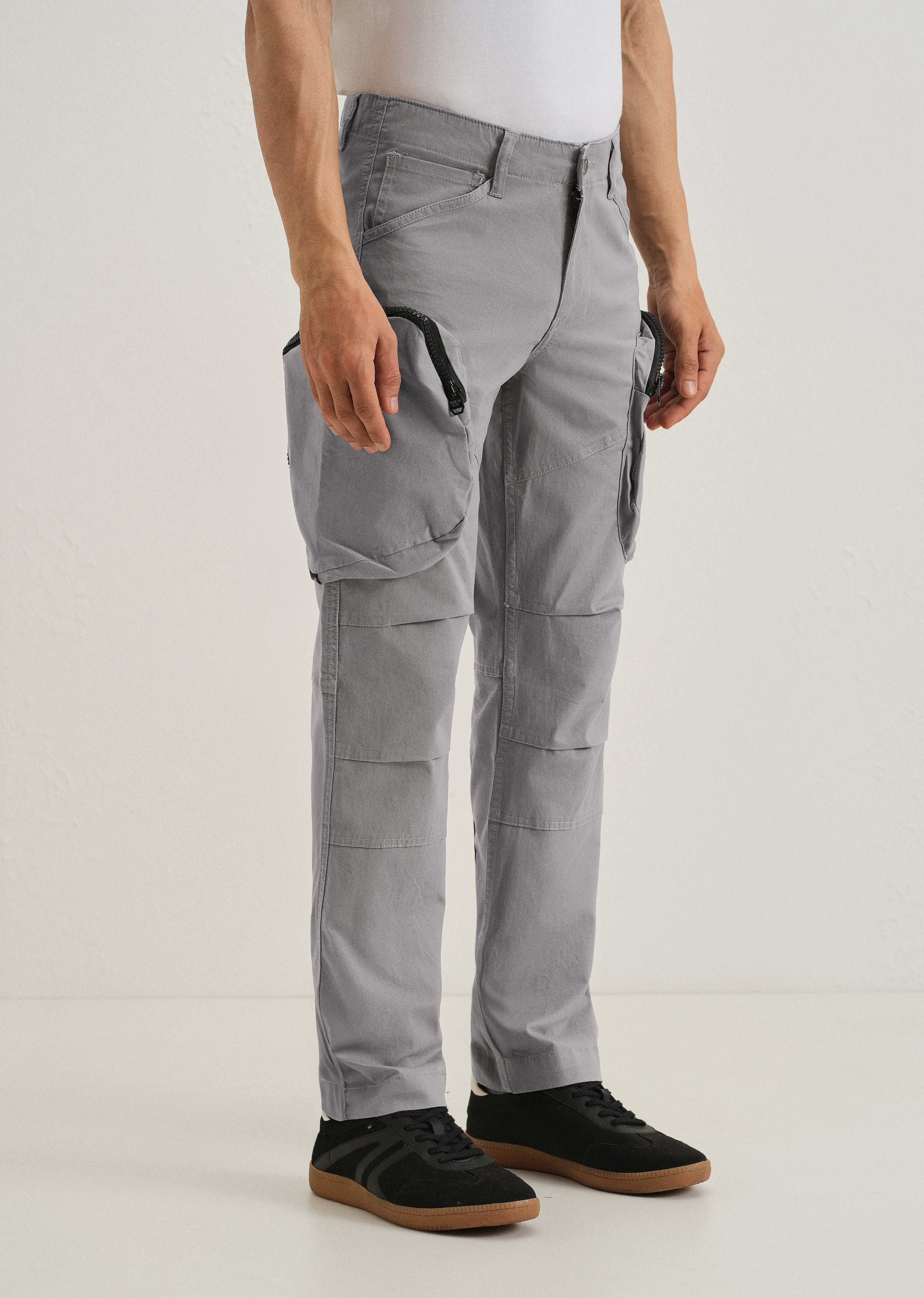 Oslo Gray Zipper Cargo Pant