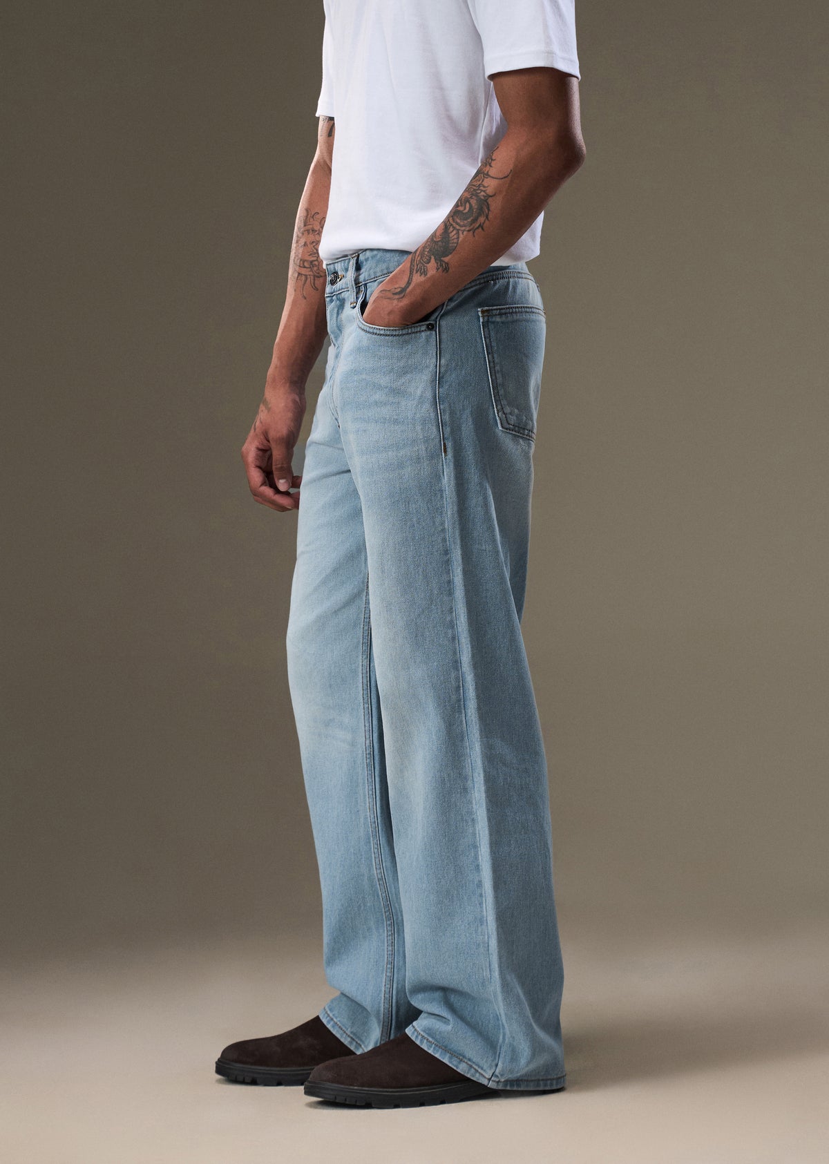 Pale Blue Baggy Fit Jeans