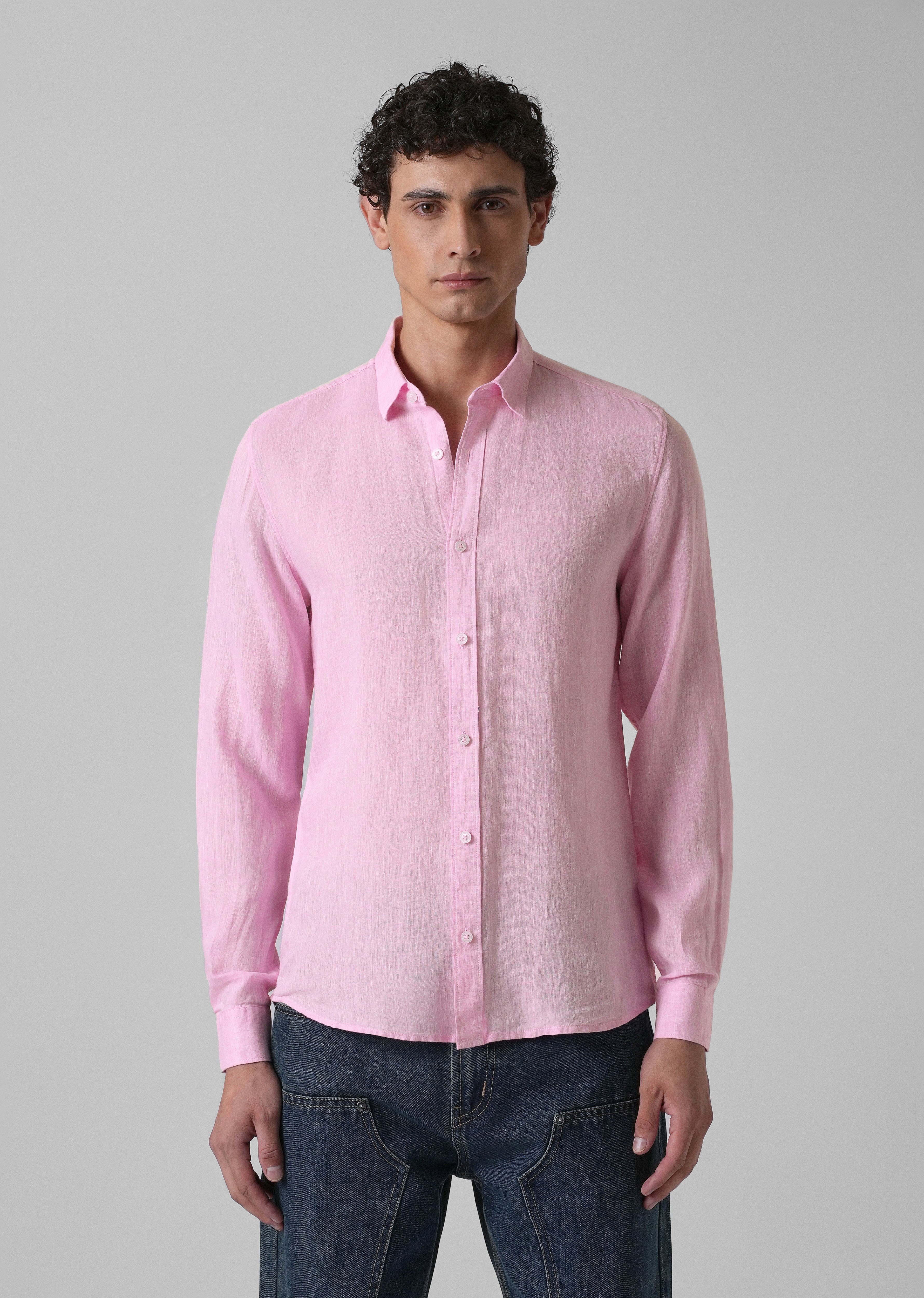 100% Pure Irish Pale Pink Linen Shirt