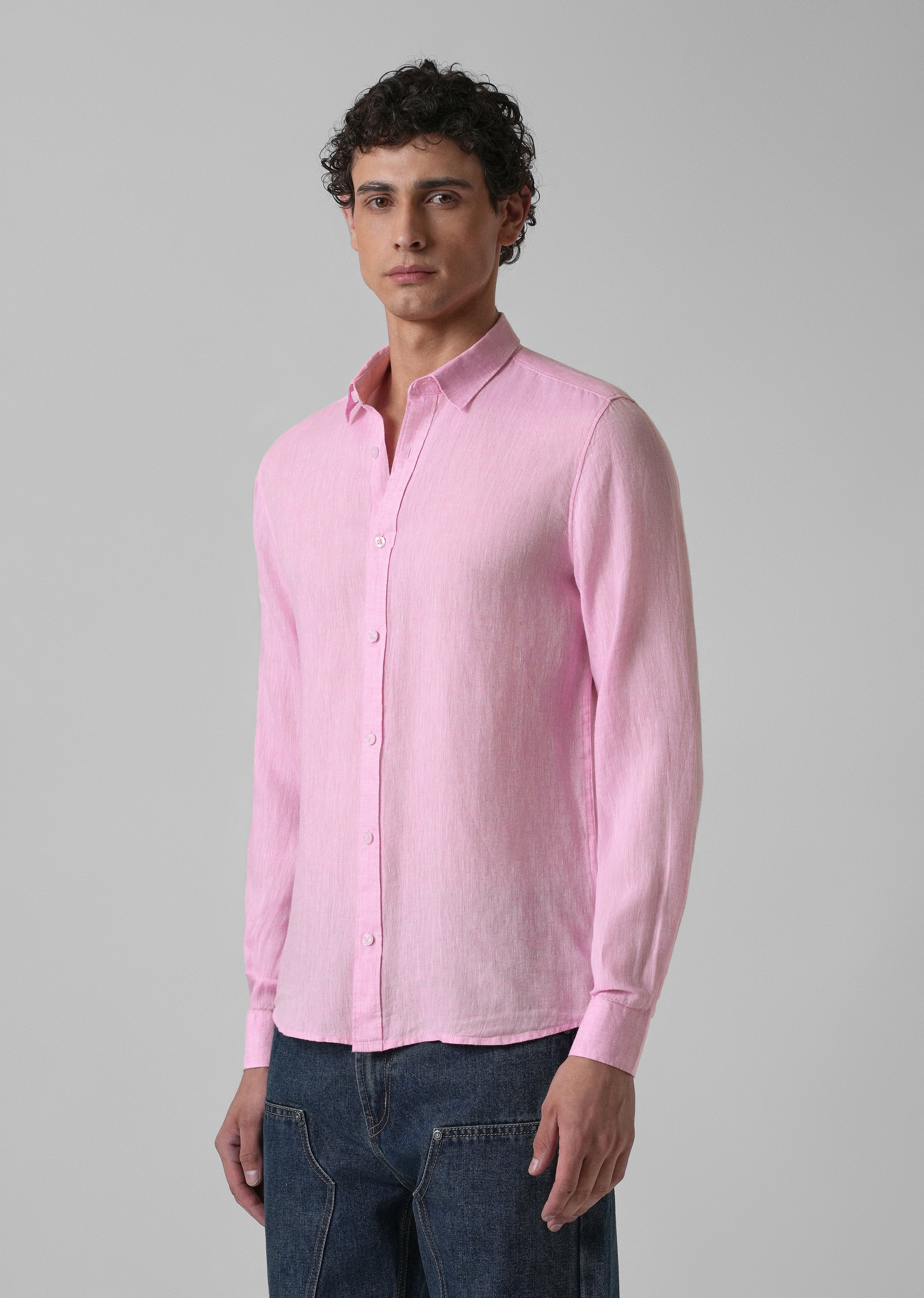 100% Pure Irish Pale Pink Linen Shirt