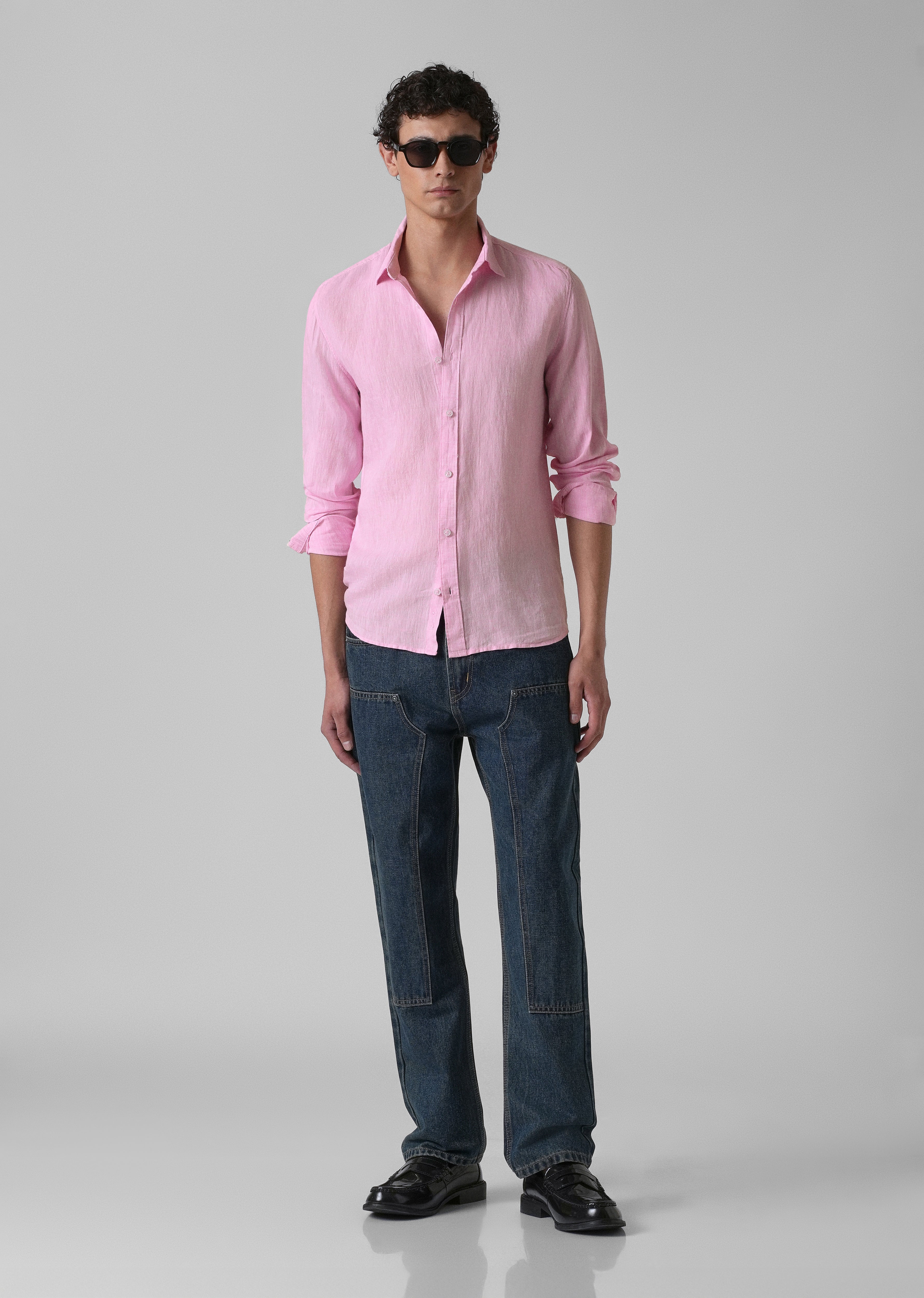 100% Pure Irish Pale Pink Linen Shirt
