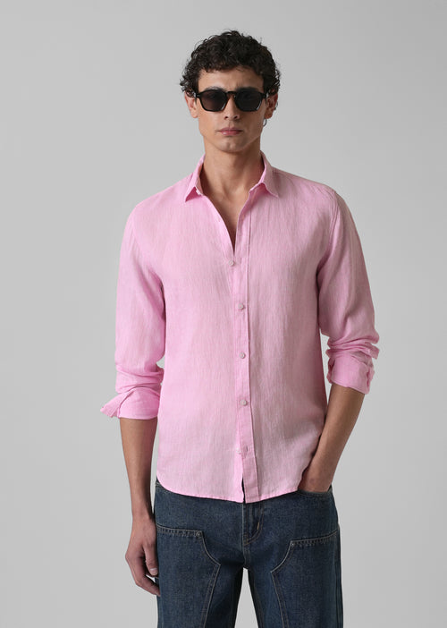 100% Pure Irish Pale Pink Linen Shirt