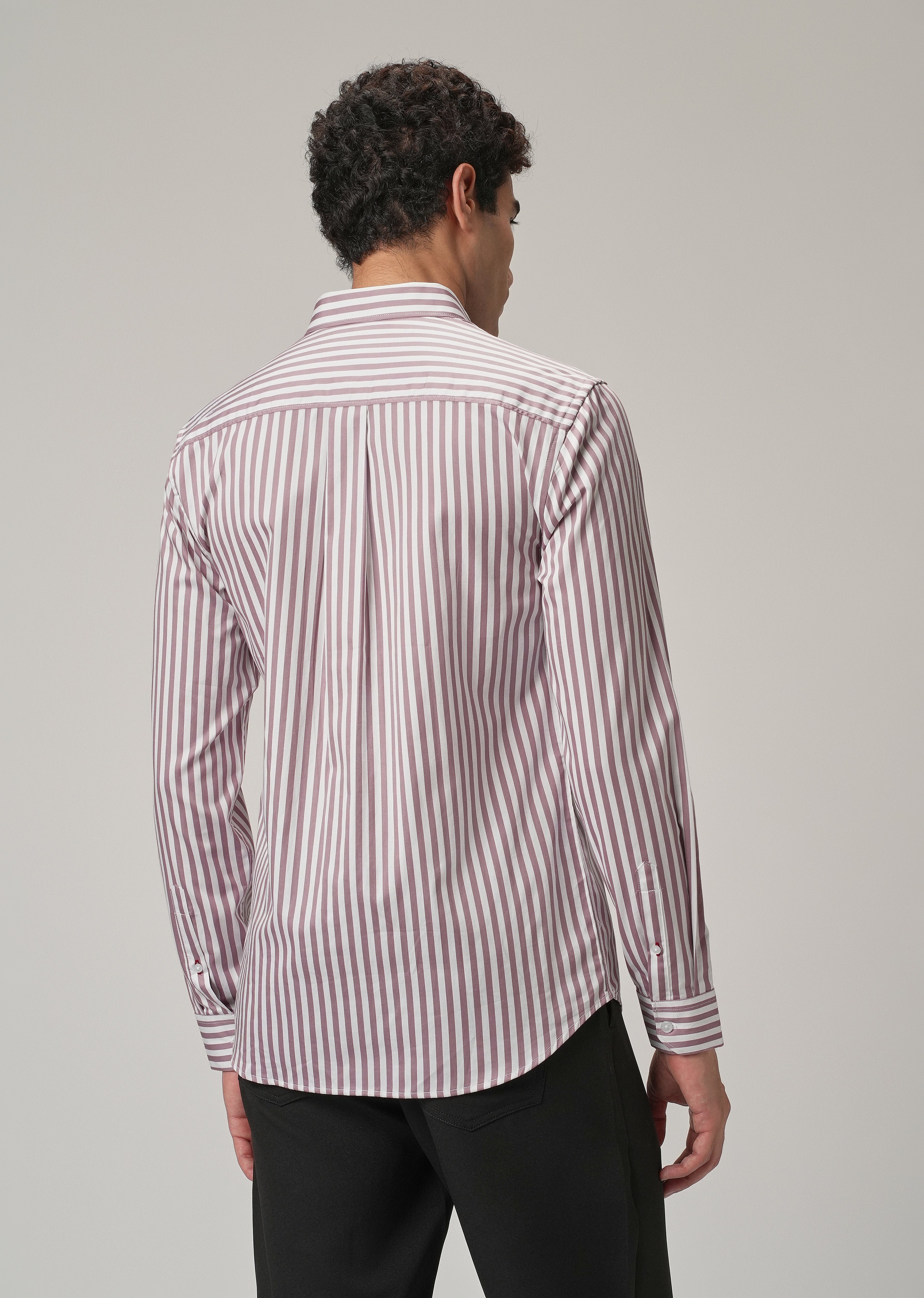 Pale Pink Satin Pin Stripe Shirt