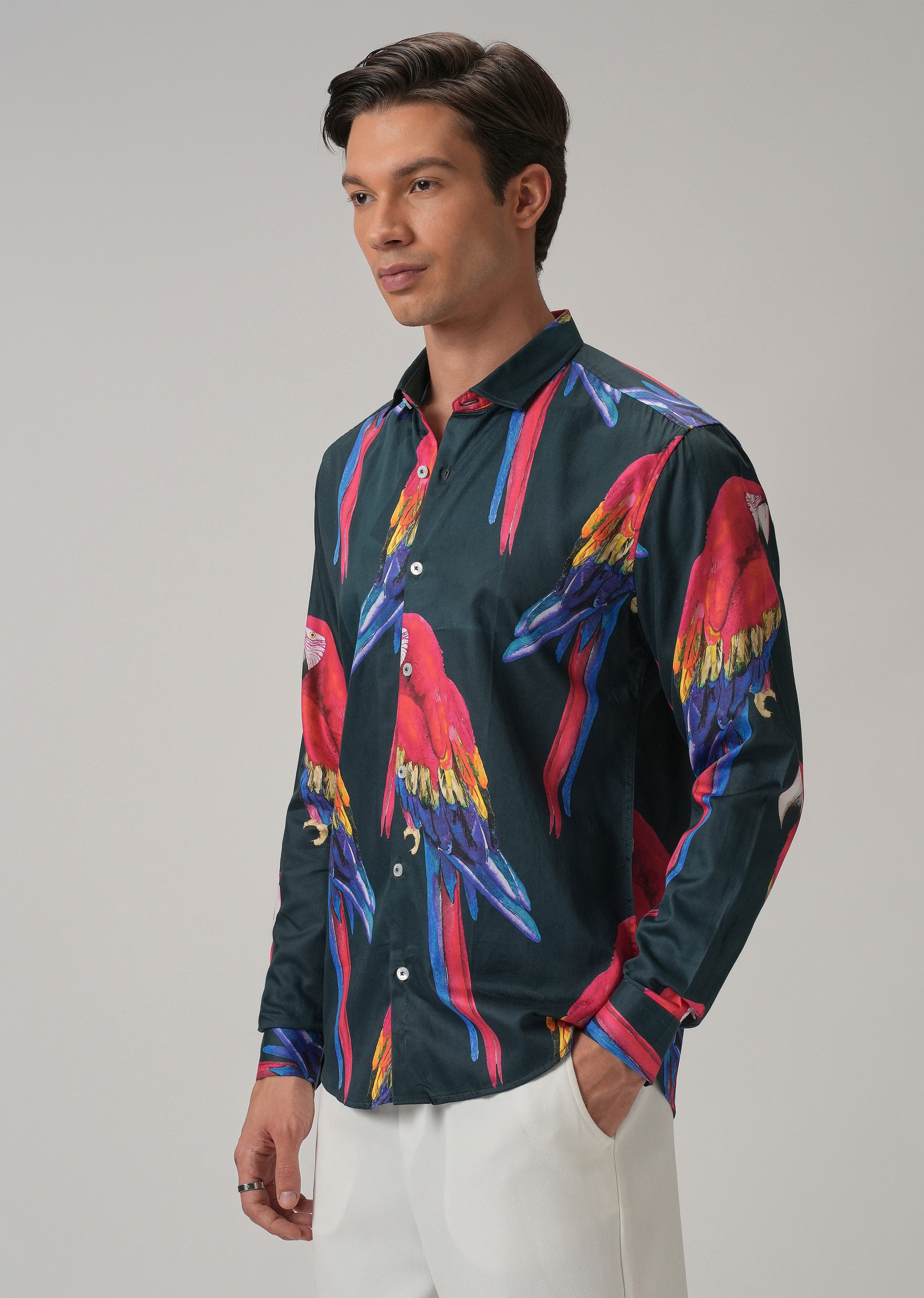 Parrot Motif Shirt
