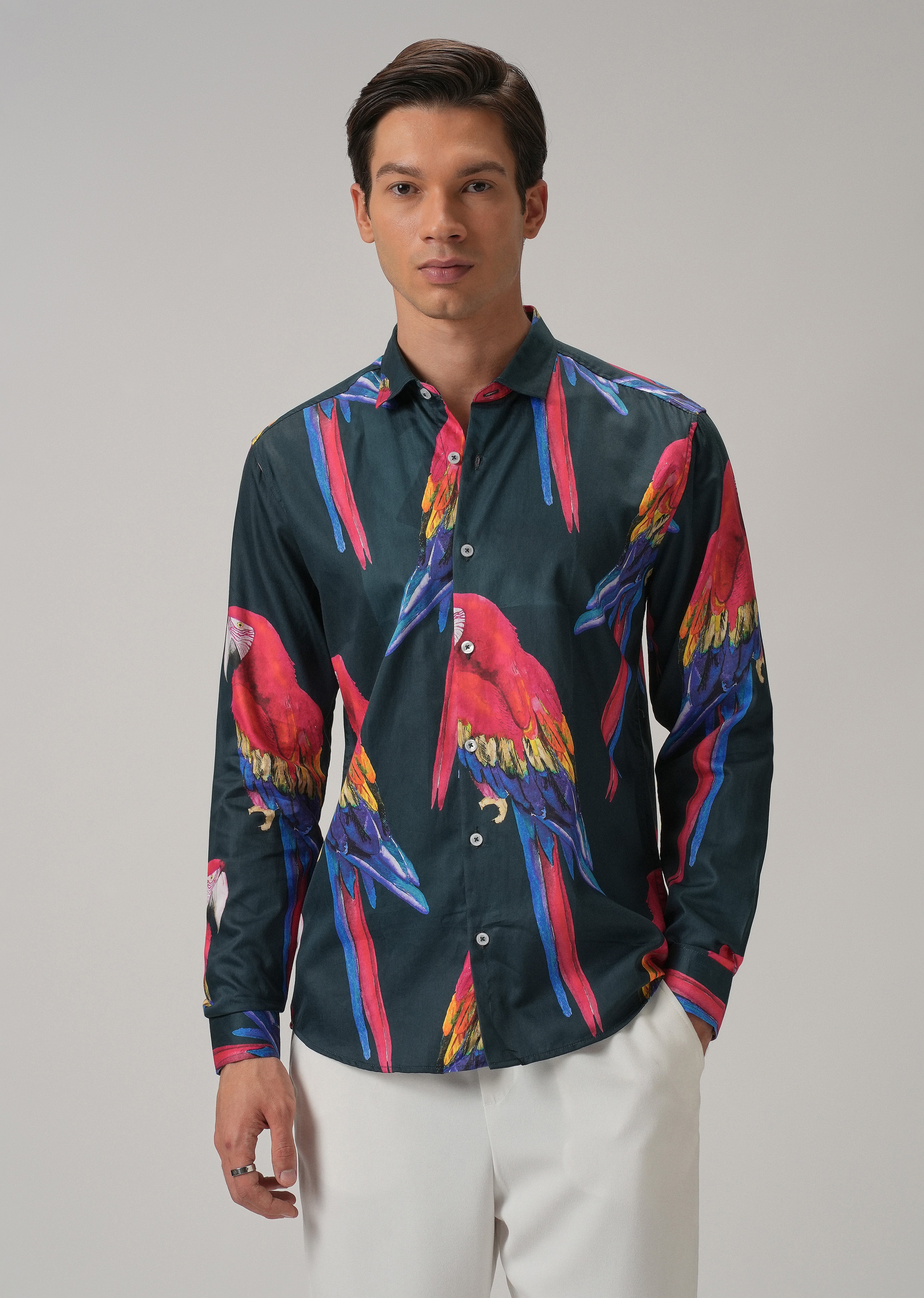 Parrot Motif Shirt