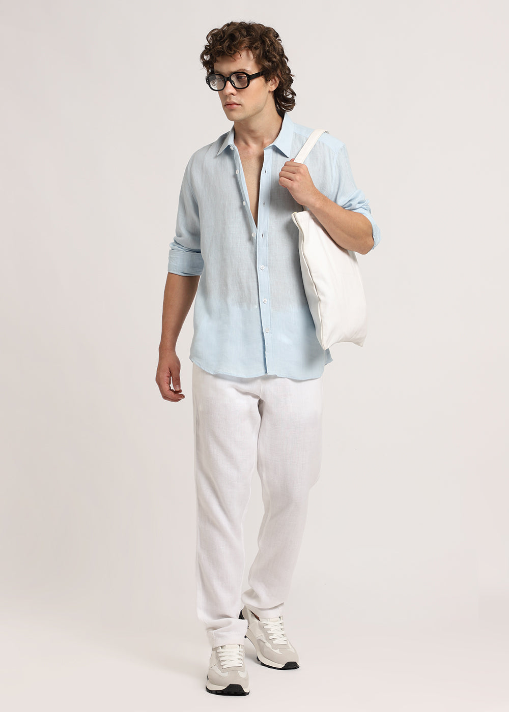 Pastel Blue Linen Shirt