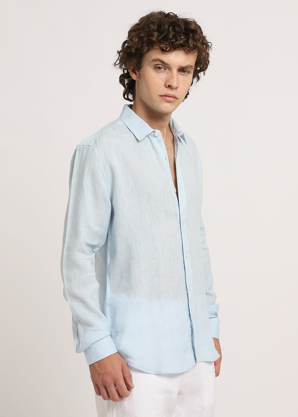 Pastel Blue Linen Shirt