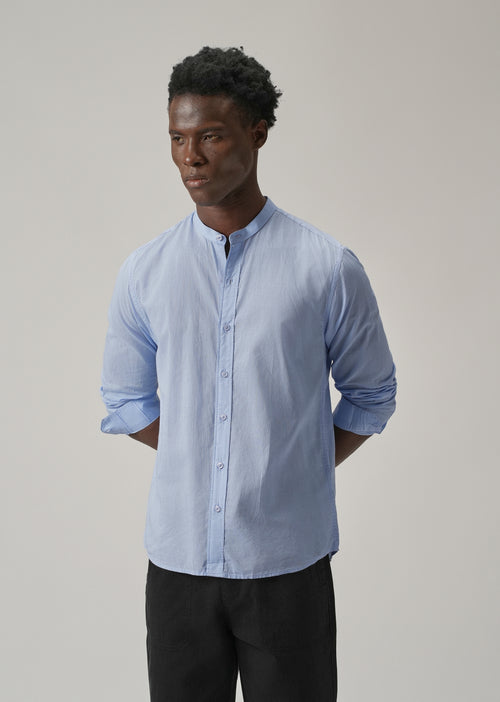 Pastel Blue Plain Cotton Shirt