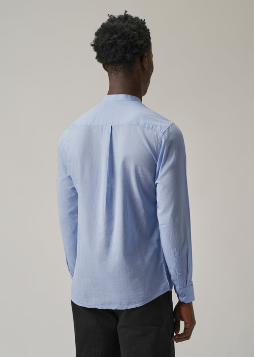 Pastel Blue Plain Cotton Shirt