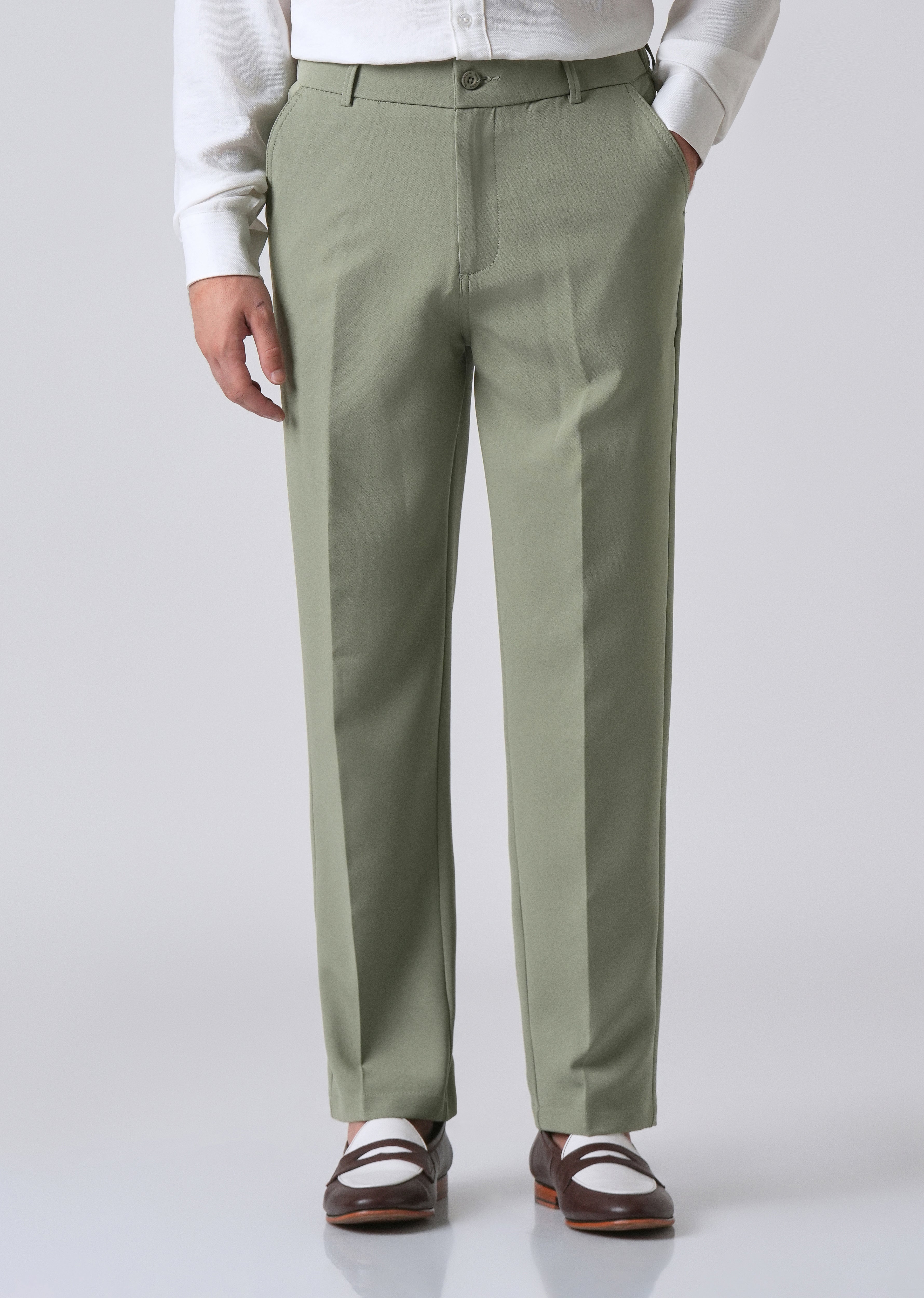 Pastel Green Relaxed Fit Trousers