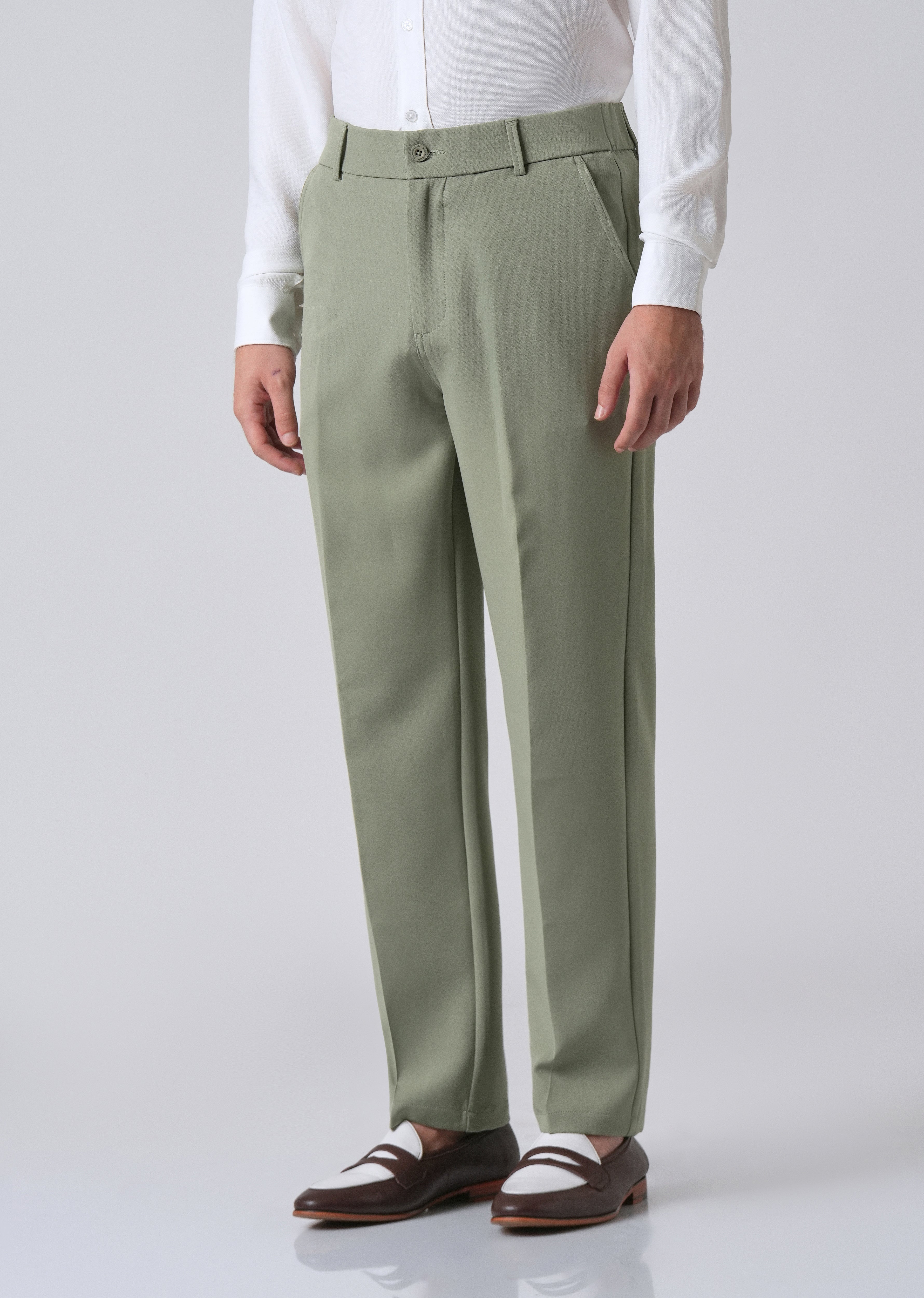Pastel Green Relaxed Fit Trousers