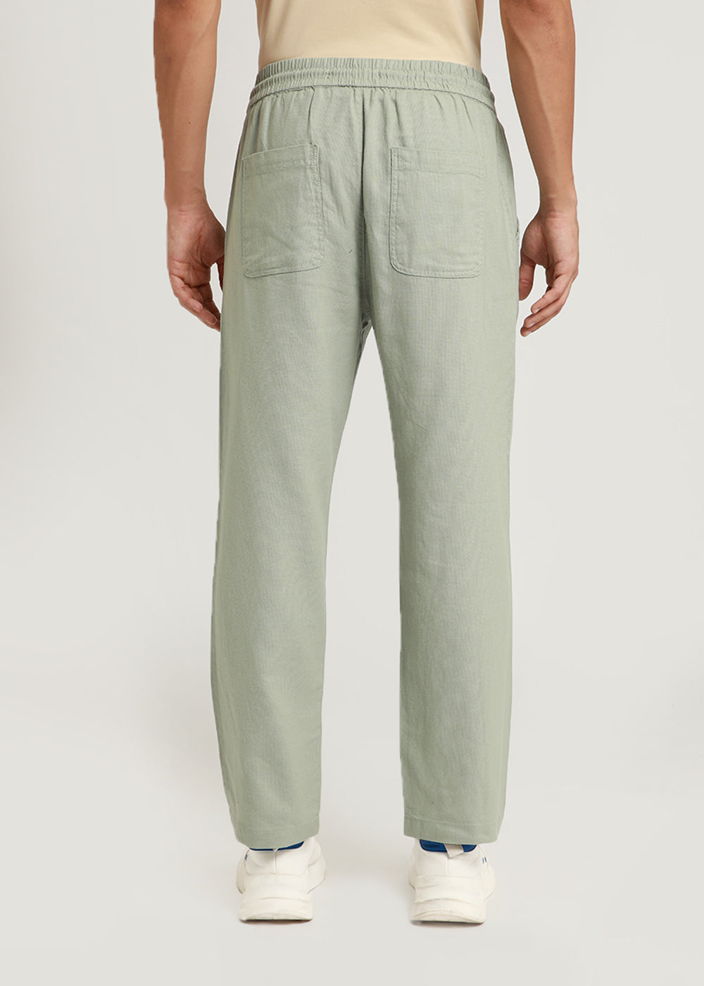 Pastel Green Textured Pants