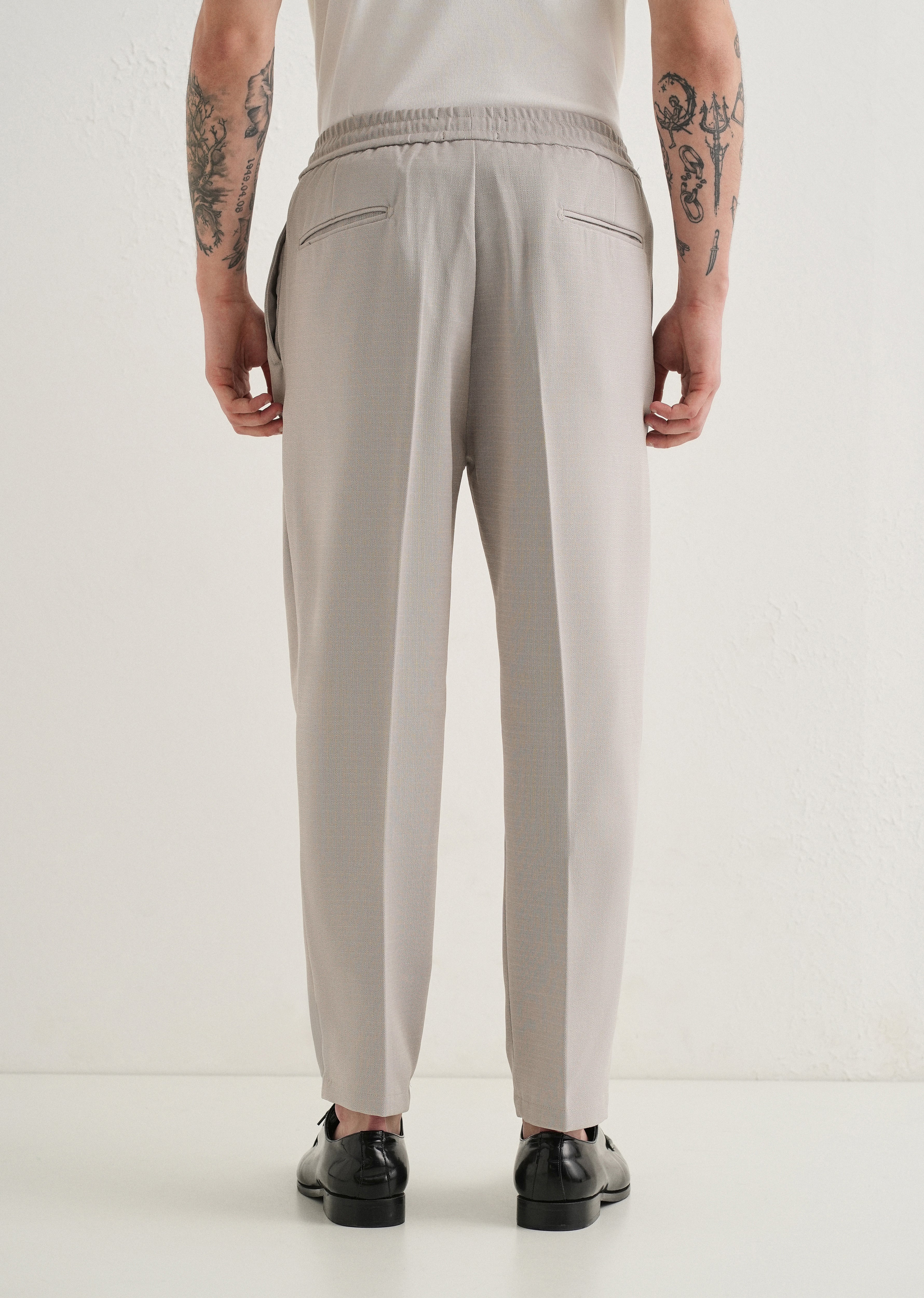 Pastel Grey Pleated Korean Pant
