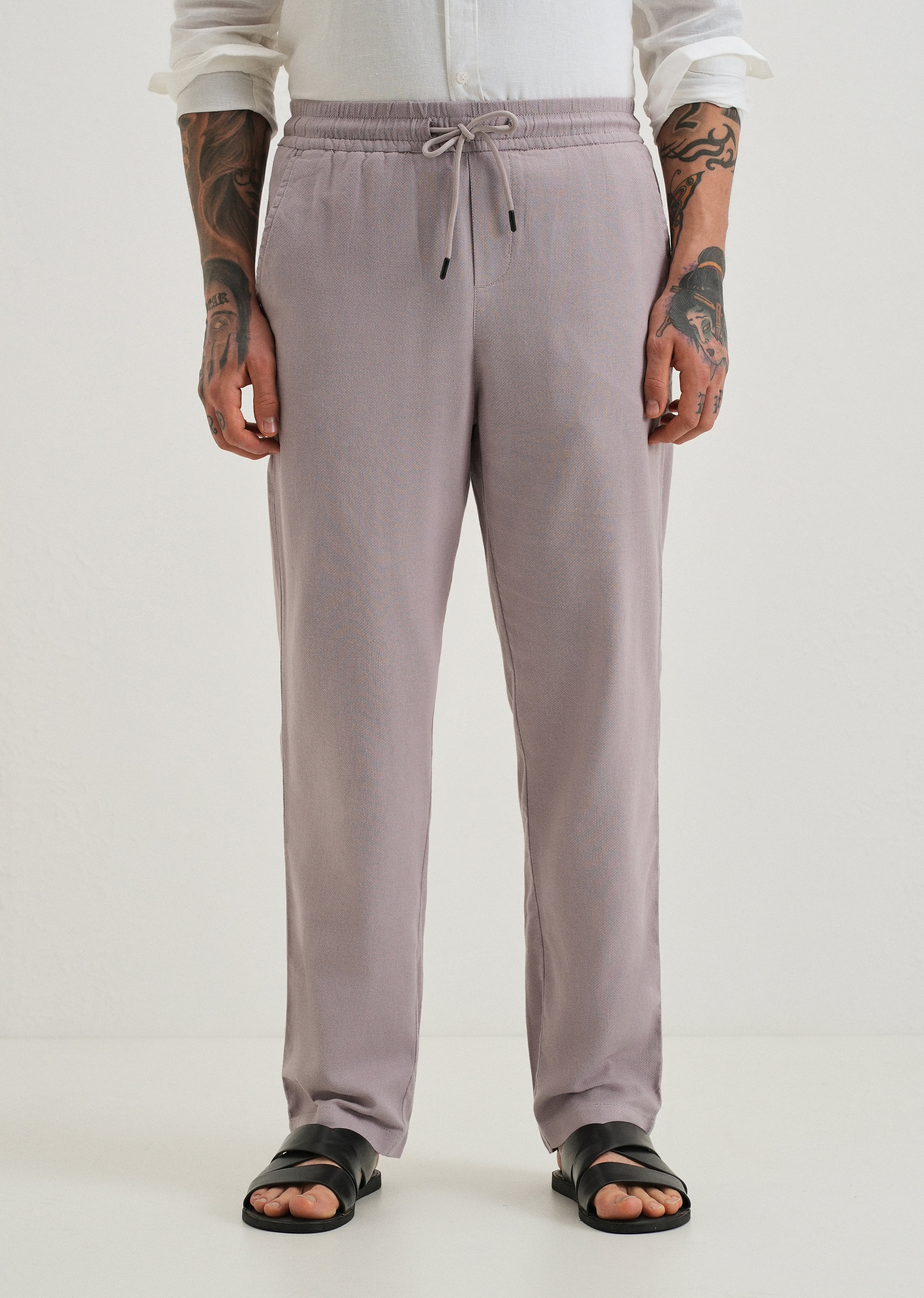 Pastel Lavender Textured Pants