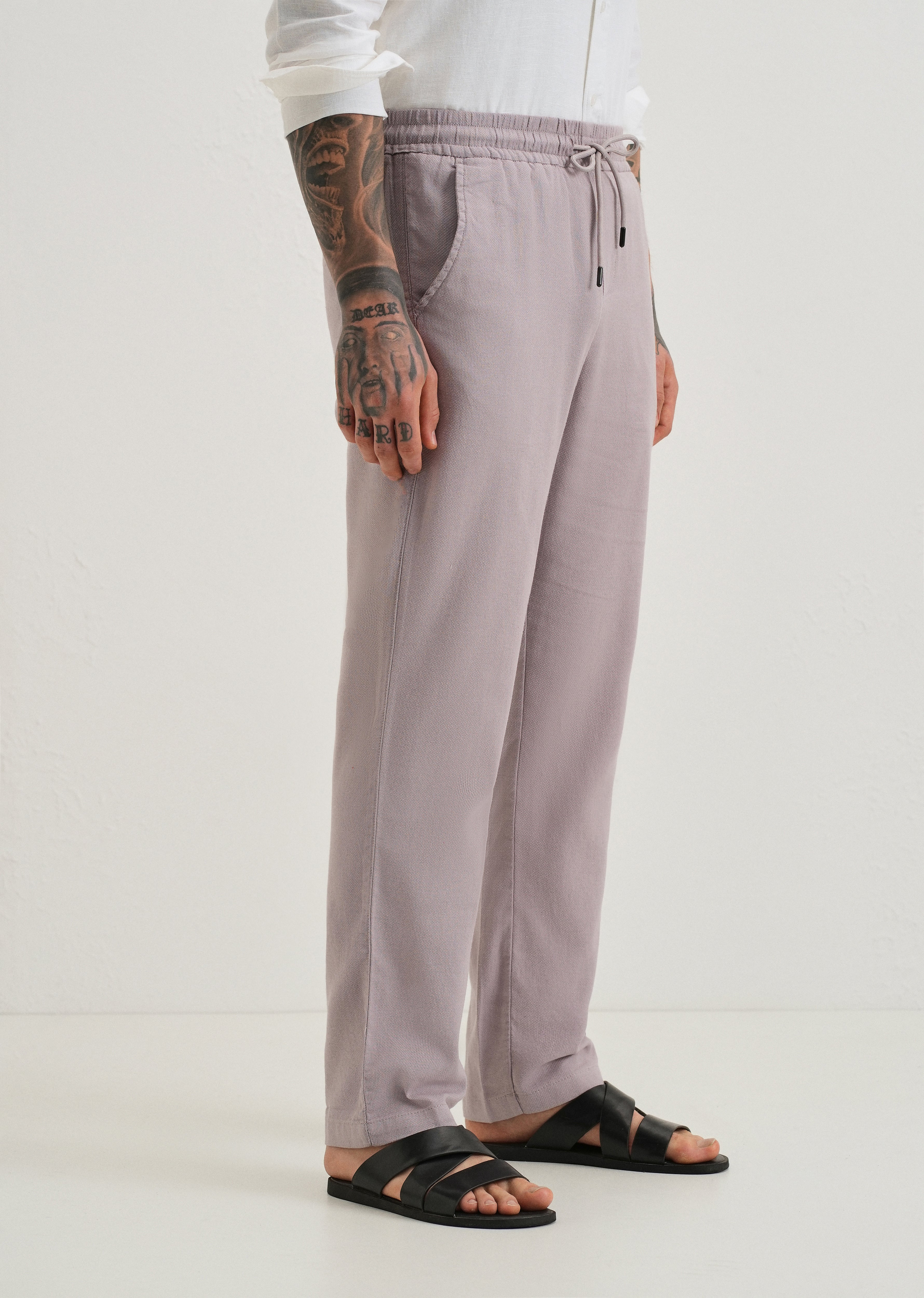 Pastel Lavender Textured Pants