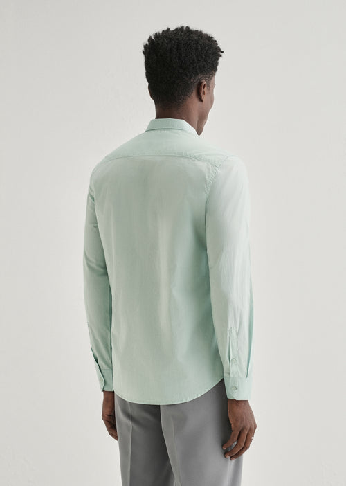Pastel Mint Green Plain Cotton Shirt