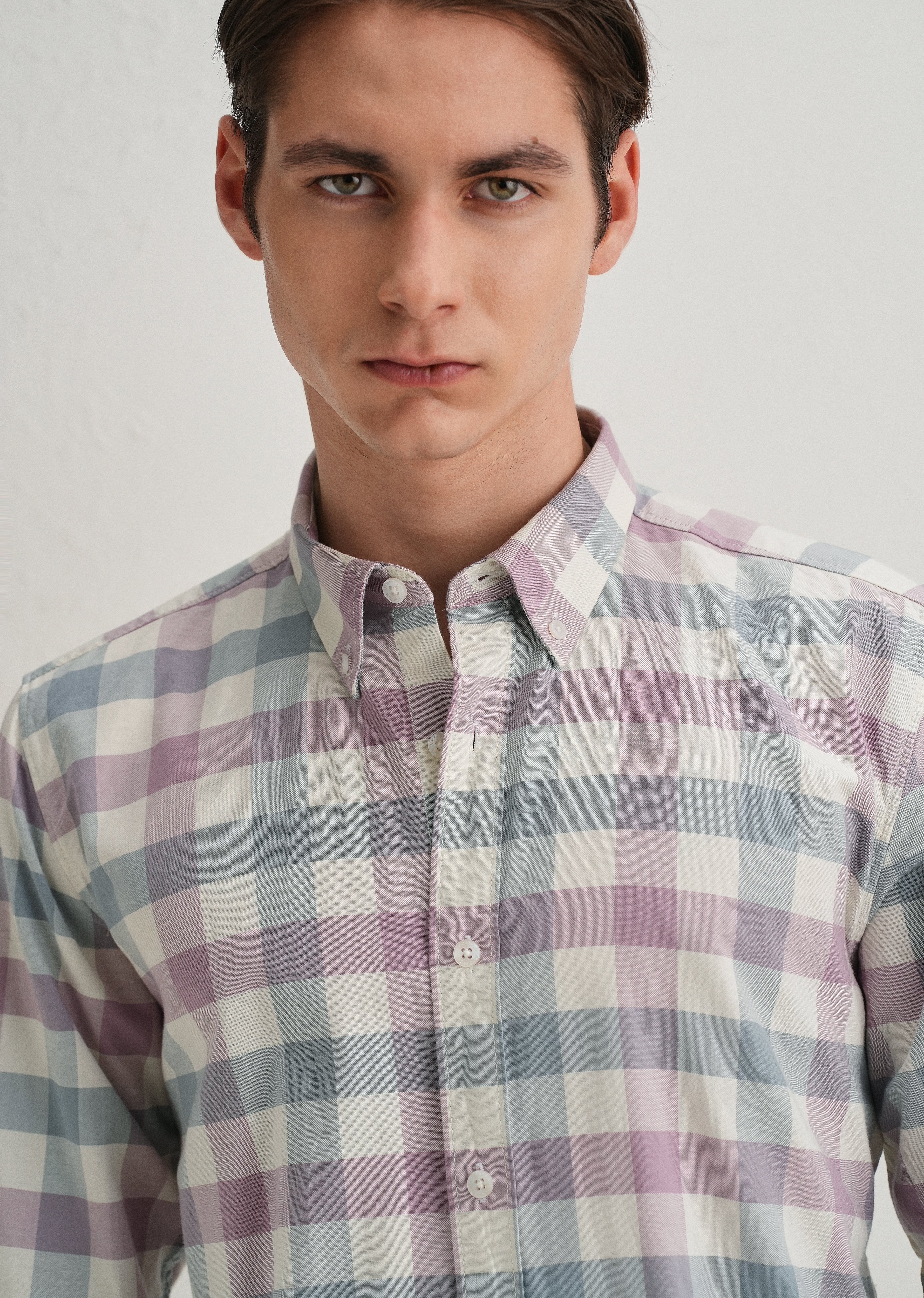 Pastel Pink Buffalo Check Shirt