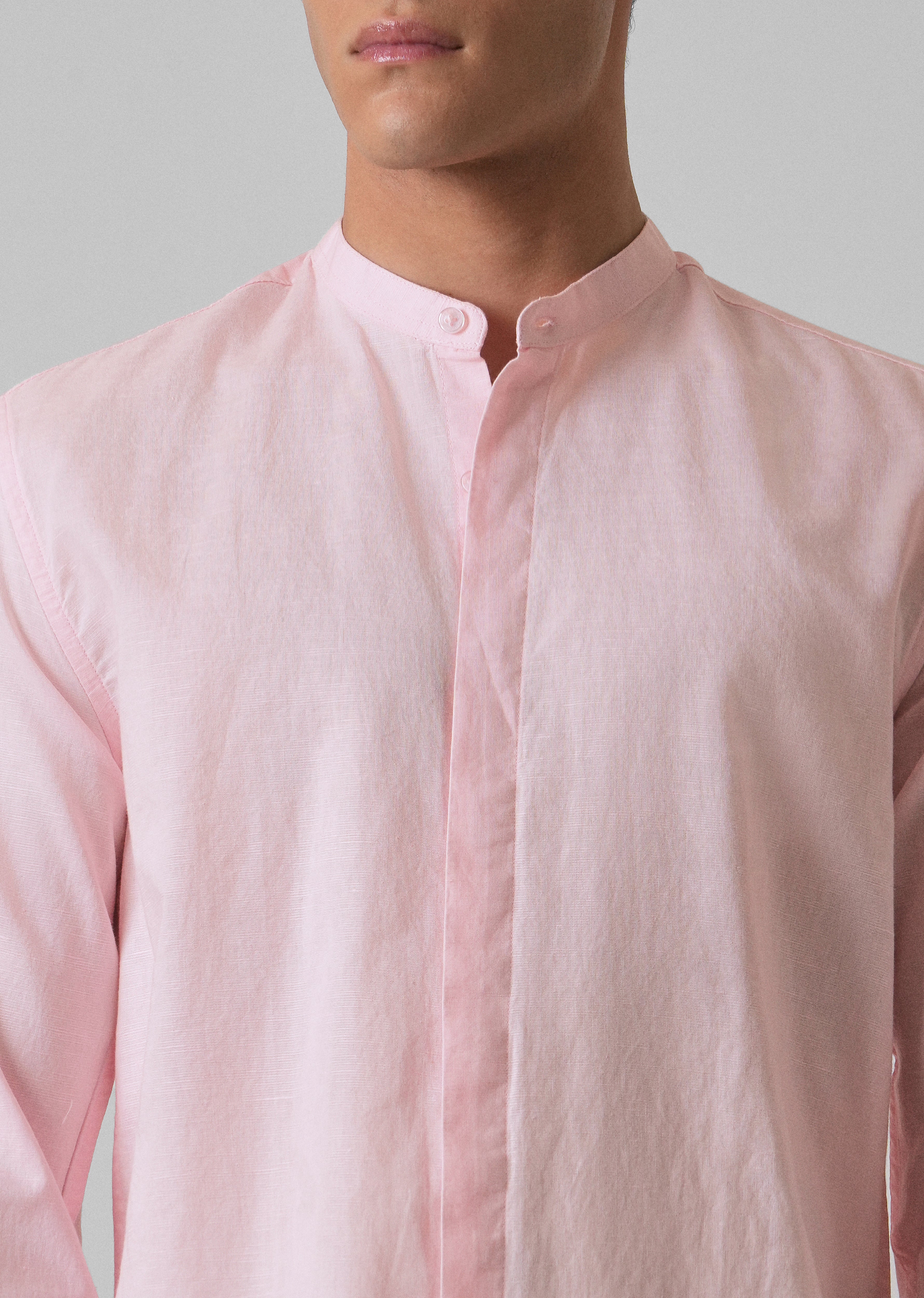 Pastel Pink Cotton Linen Shirt