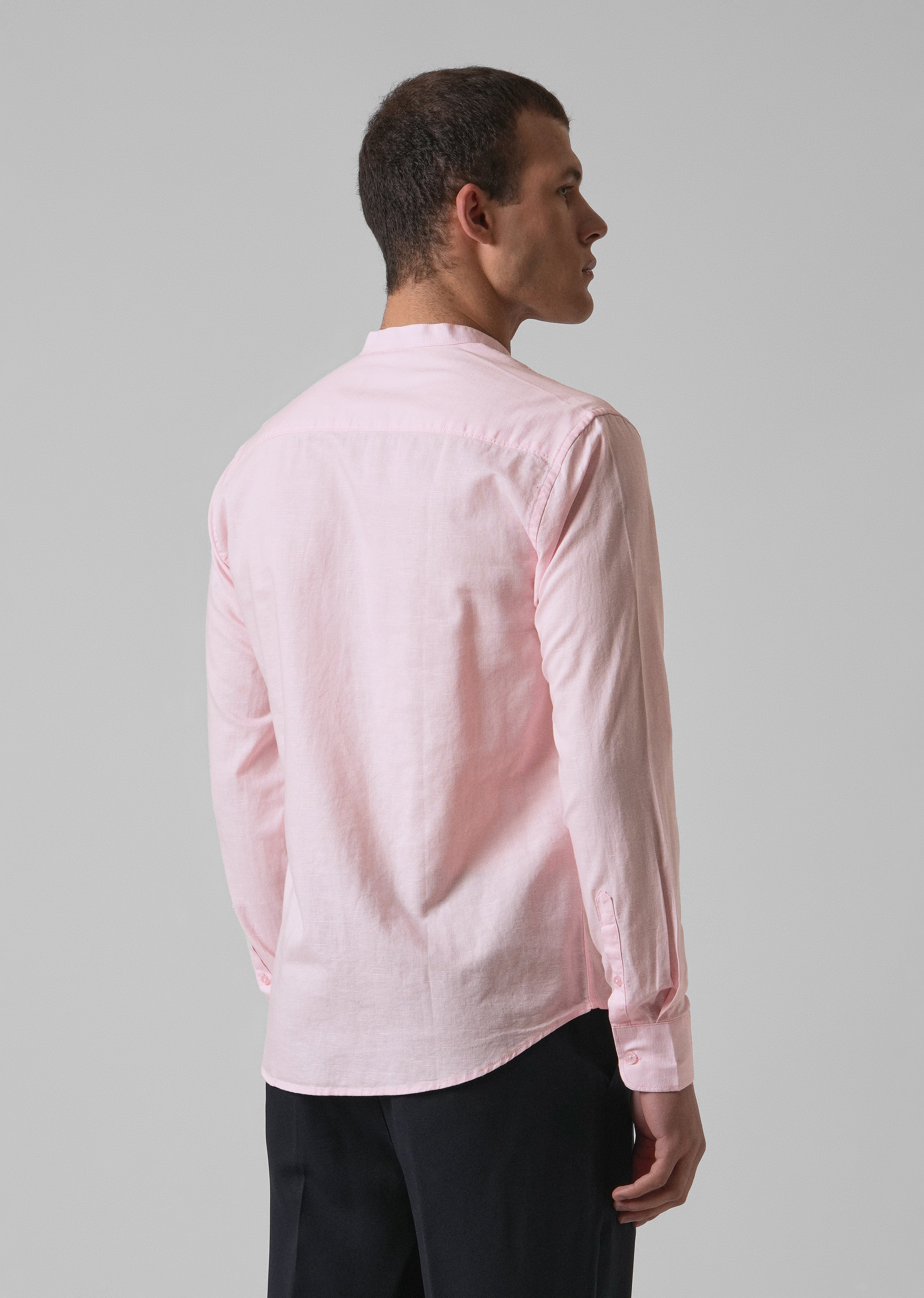 Pastel Pink Cotton Linen Shirt