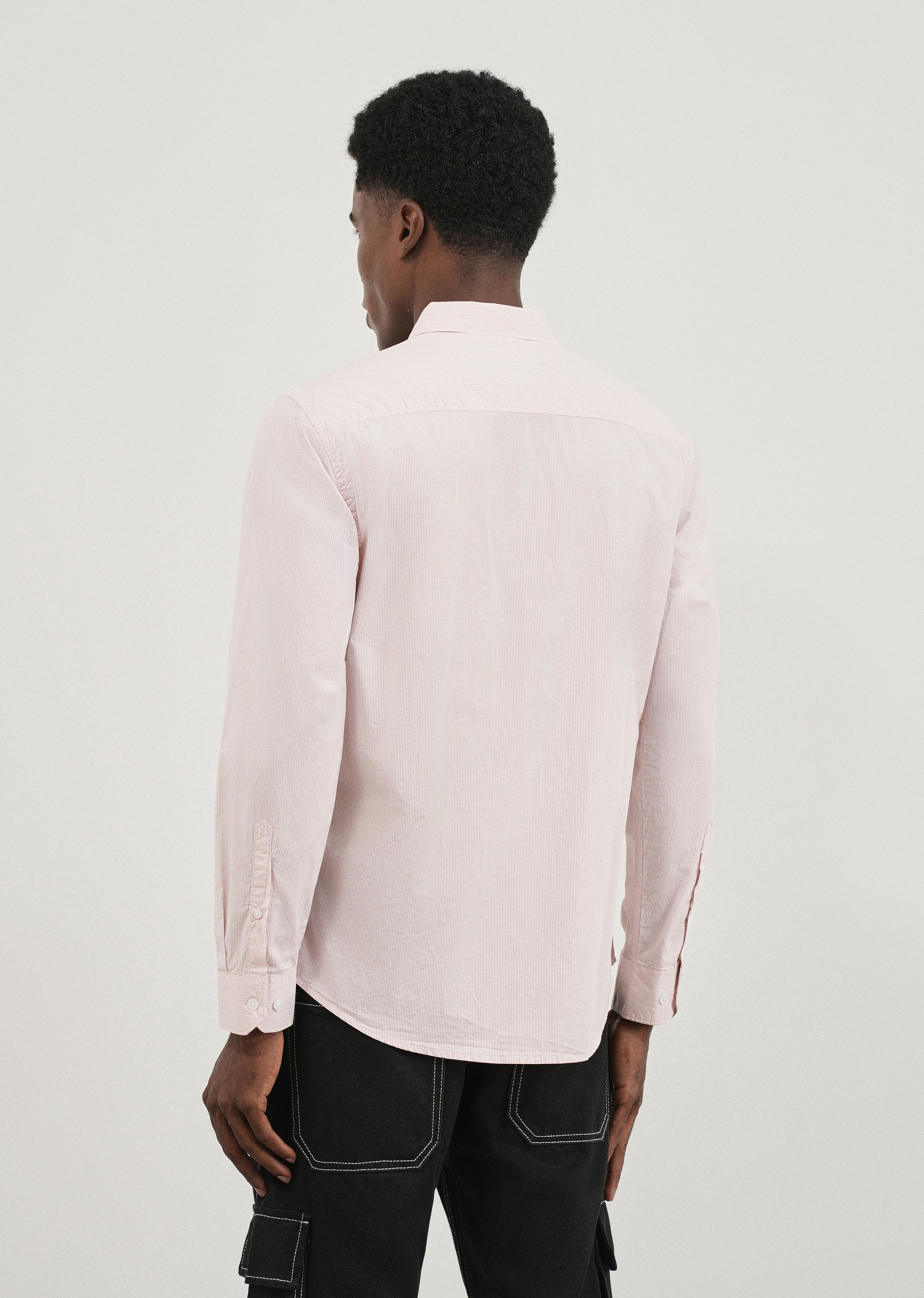 Mauve Printed Cotton Stripe Shirt
