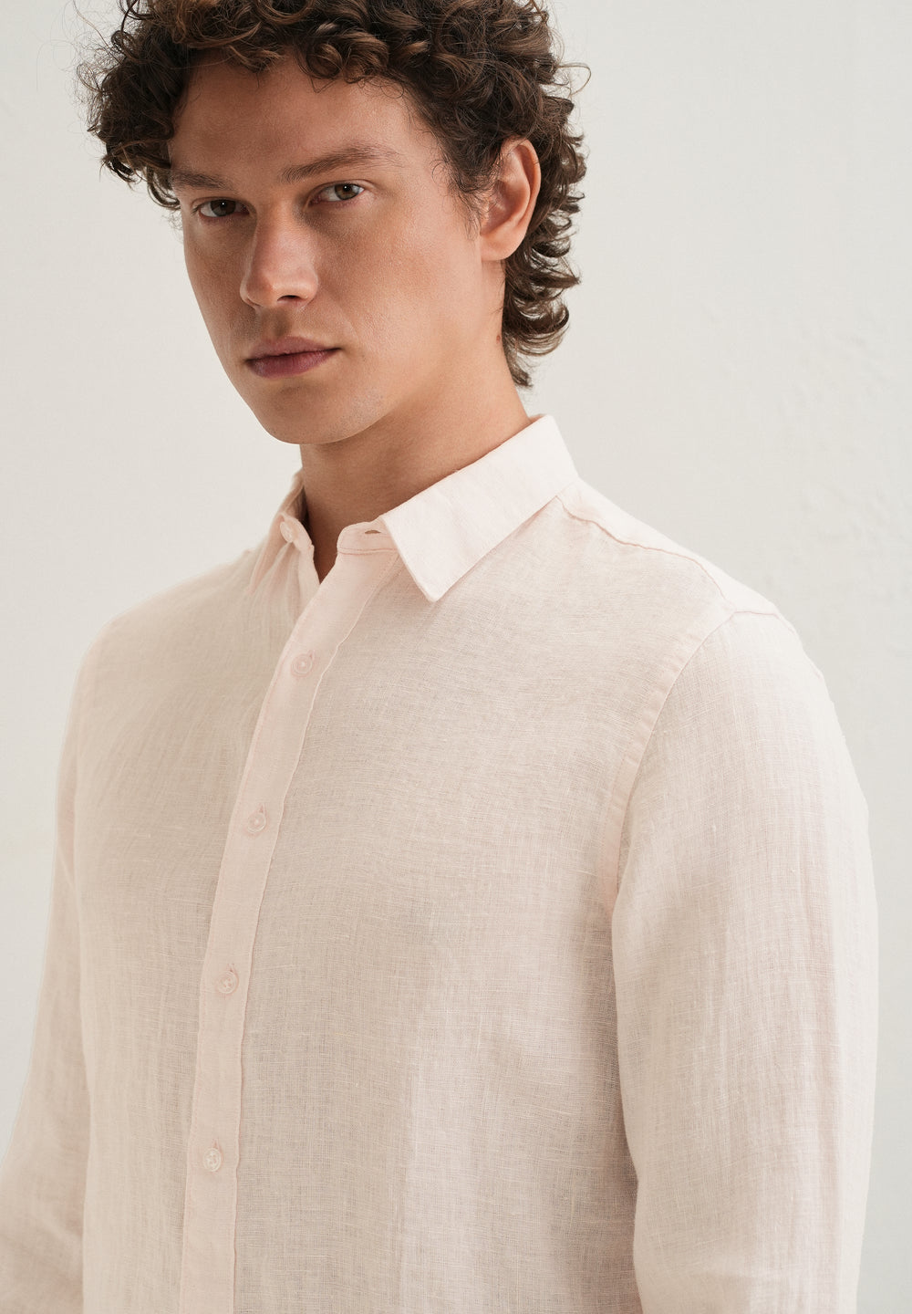 Pastel Pink Pure Linen Shirt