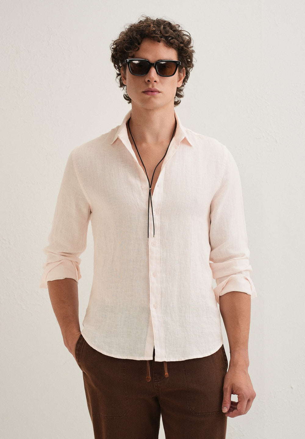 Pastel Pink Pure Linen Shirt