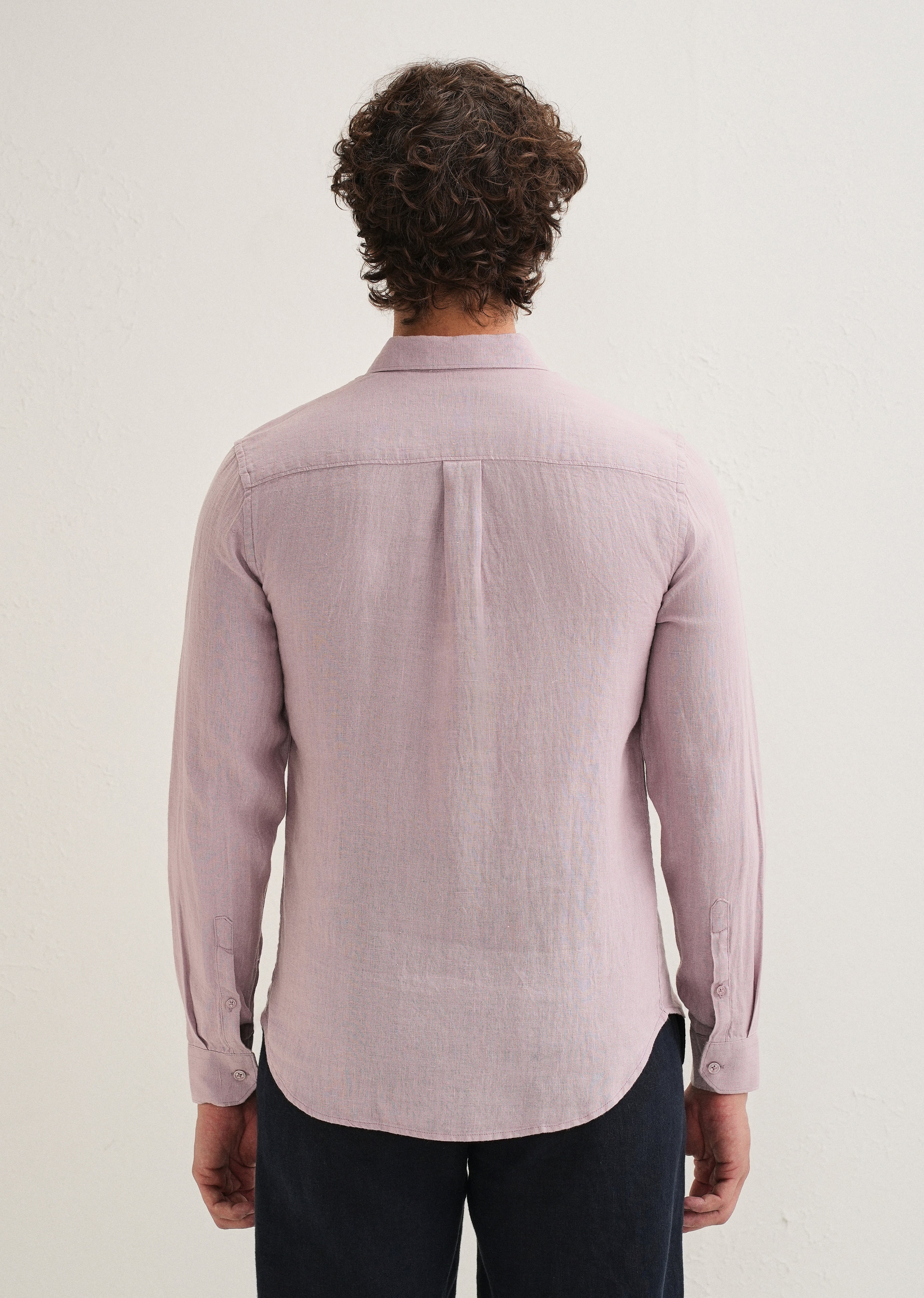 Pastel Purple Pure Linen Shirt
